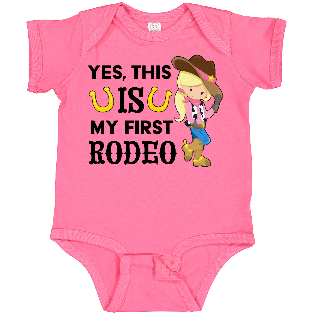 Inktastic Yes, This IS My First Rodeo- Cowgirl In Hat And Boots Baby Bodysuit