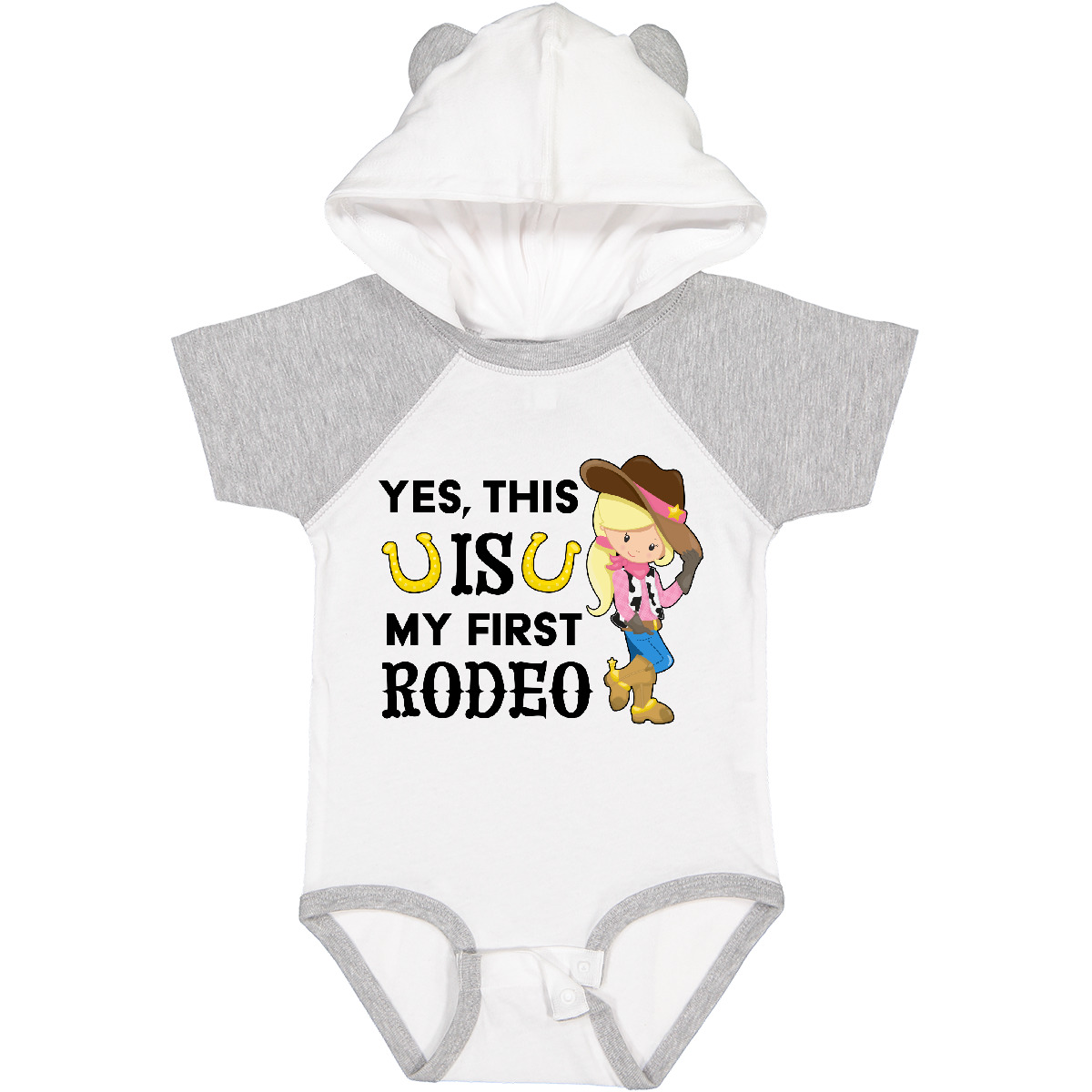 Inktastic Yes, This IS My First Rodeo- Cowgirl In Hat And Boots Baby Bodysuit - Picture 9 of 9