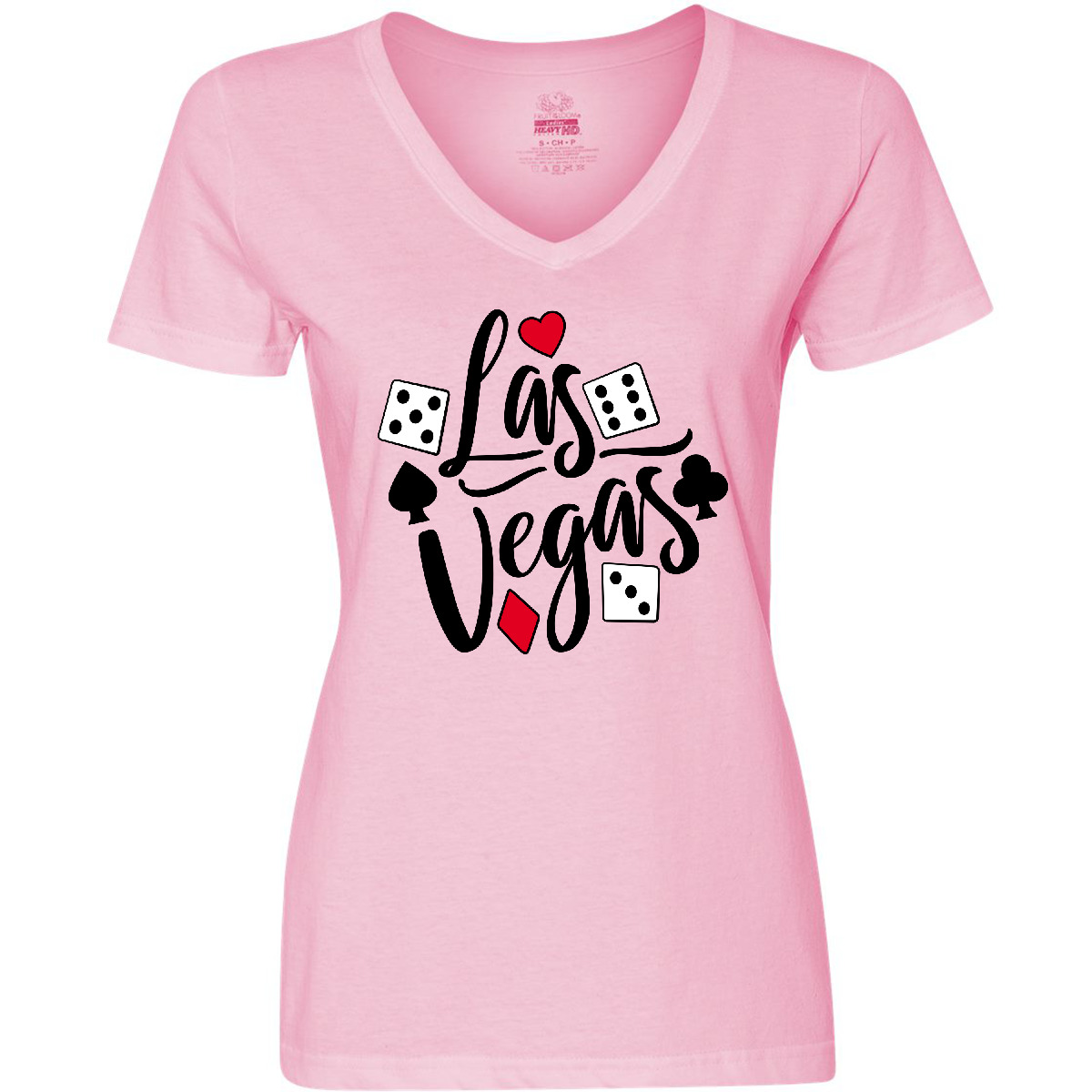 Inktastic Las Vegas- Dice And Card Suites Women's V-Neck T-Shirt Summer Cards - Picture 5 of 6