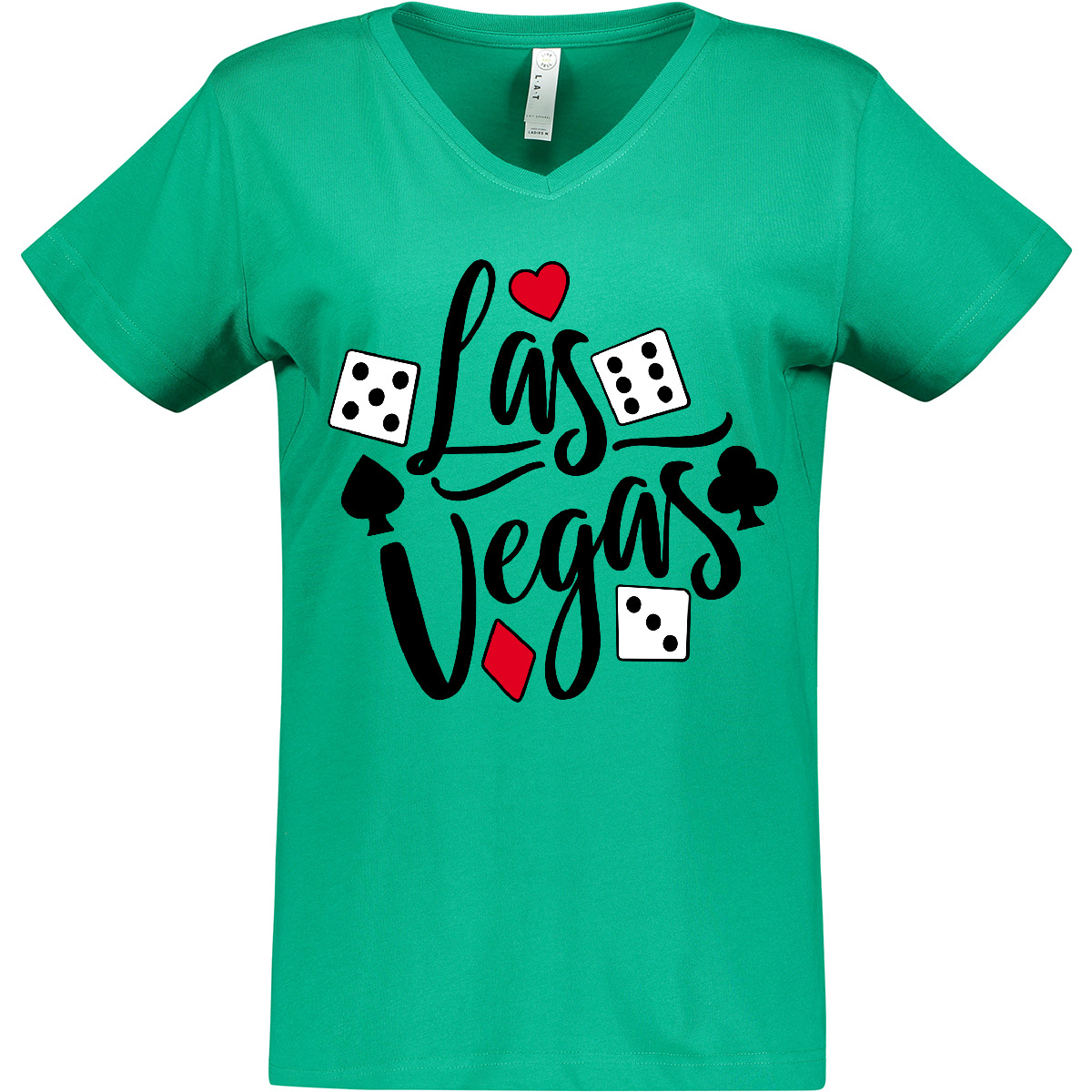 Inktastic Las Vegas- Dice And Card Suites Women's V-Neck T-Shirt Summer Cards - Picture 4 of 6