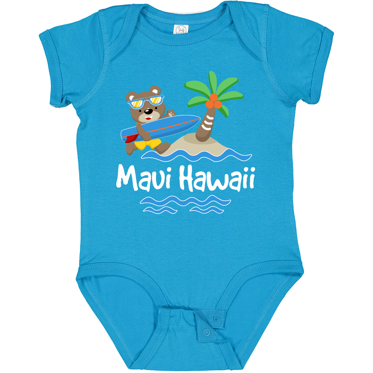 Inktastic Maui Hawaii niedlicher Urlaub Kleinkind Kriecher Surfen Inseln Kinder Reise U - Bild 12 von 12