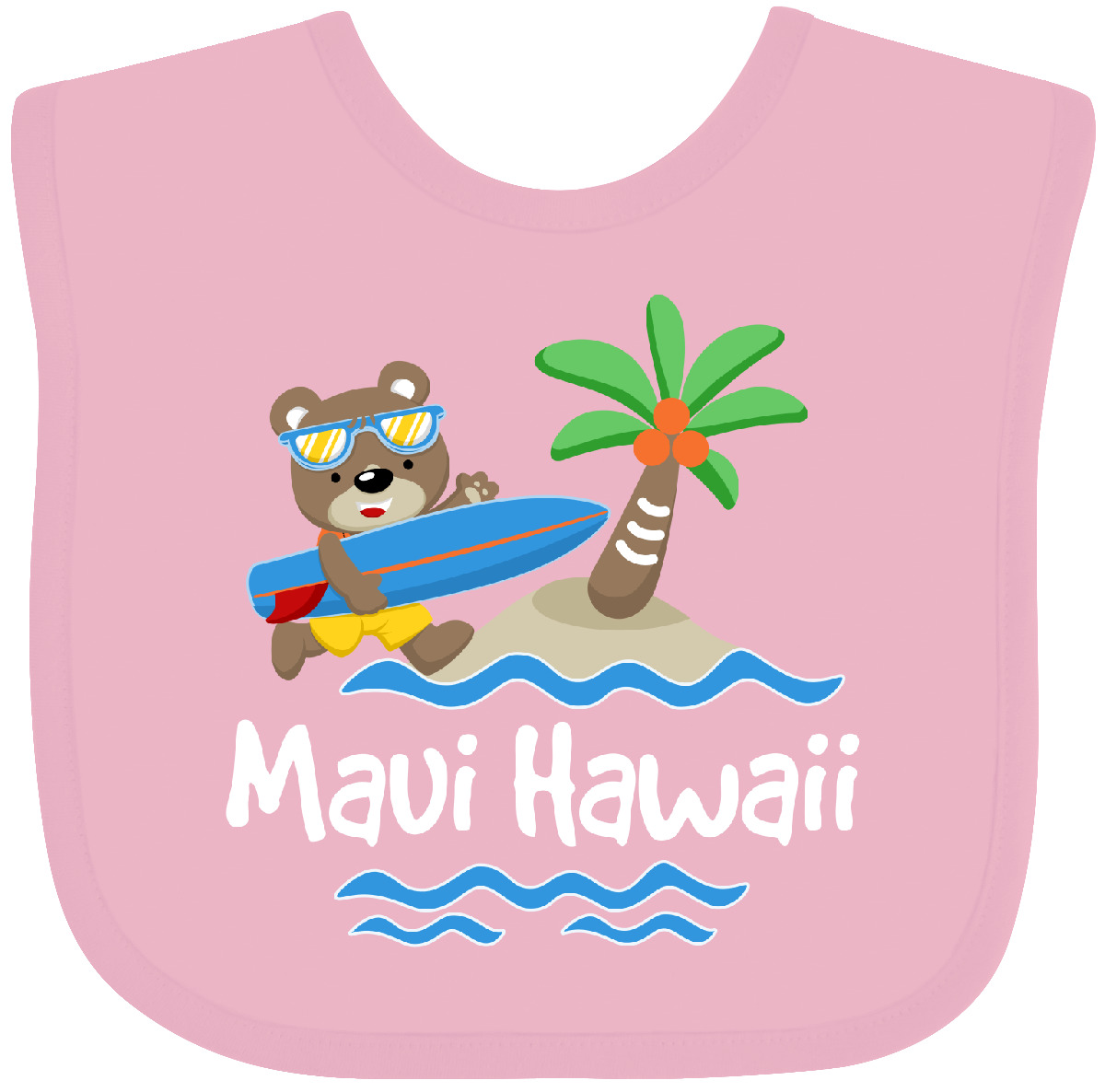 Inktastic Maui Hawaii Cute Vacation Baby Bib Surfing Islands Childs Souvenir - Picture 8 of 11