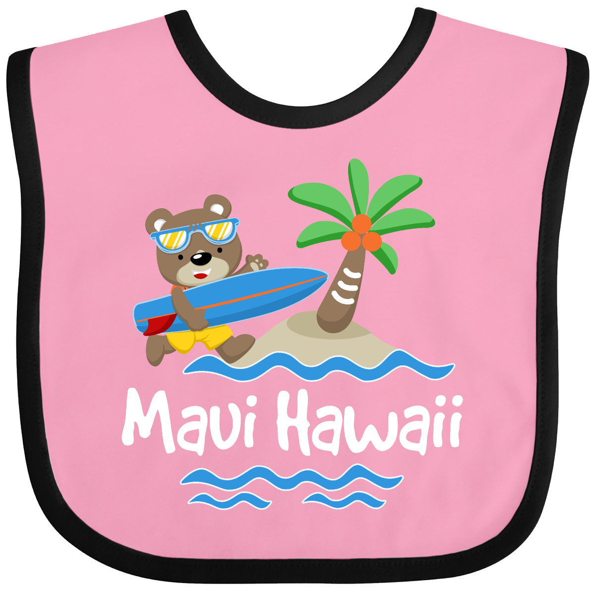Inktastic Maui Hawaii Cute Vacation Baby Bib Surfing Islands Childs Souvenir - Picture 9 of 11