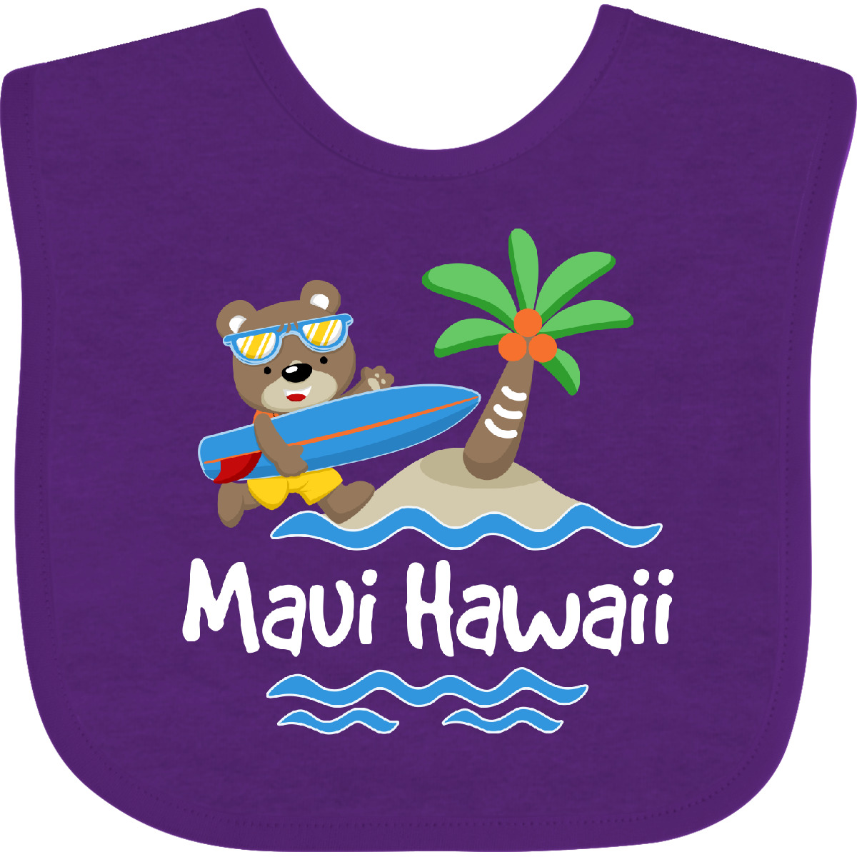 Inktastic Maui Hawaii Cute Vacation Baby Bib Surfing Islands Childs Souvenir - Picture 11 of 11