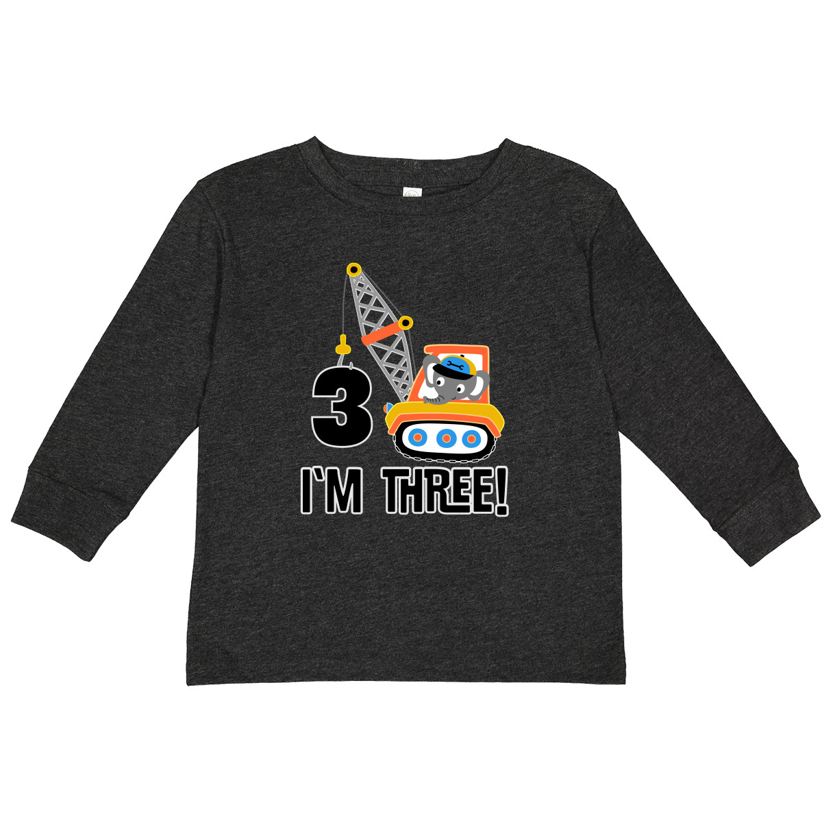 Inktastic 3rd Birthday Construction Truck Boys Toddler Long Sleeve T-Shirt Work - Picture 8 of 9