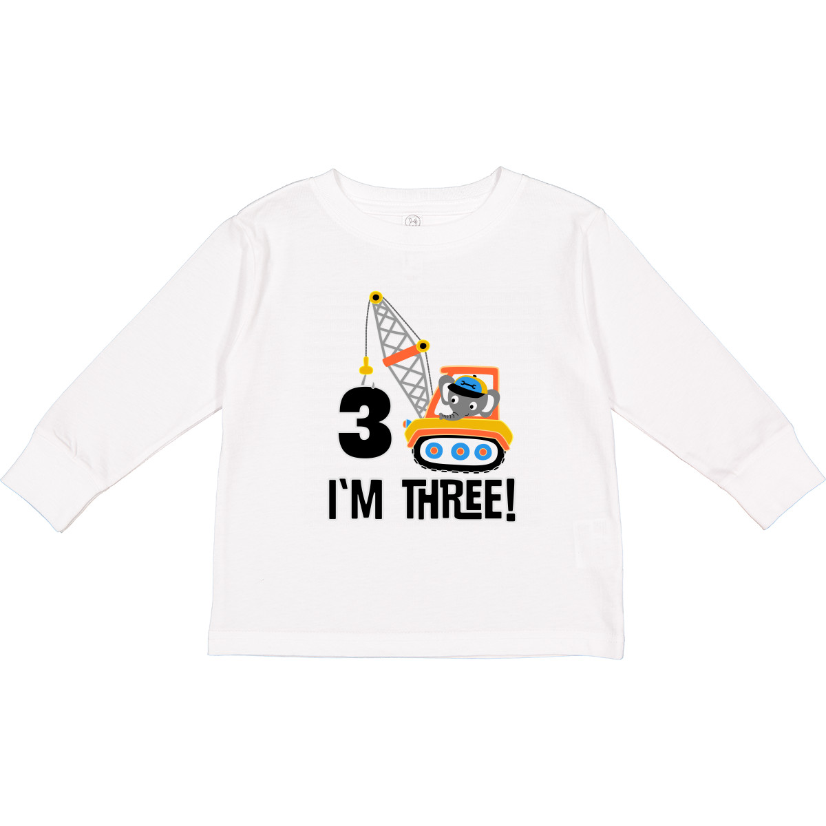 Inktastic 3rd Birthday Construction Truck Boys Toddler Long Sleeve T-Shirt Work - Picture 9 of 9