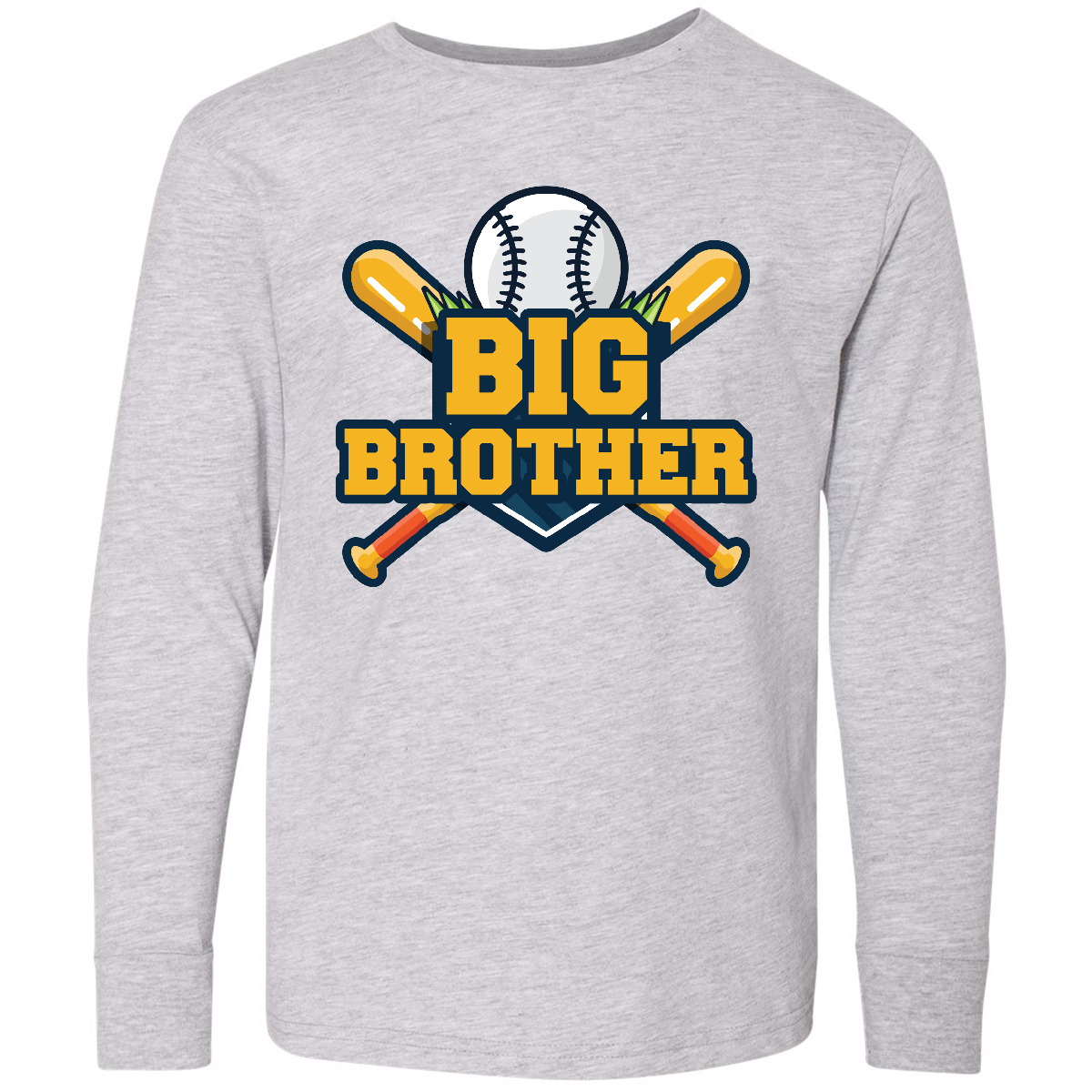 Inktastic Big Brother Baseball Youth Long Sleeve T-Shirt Bro Tee Kids Children - Picture 3 of 7