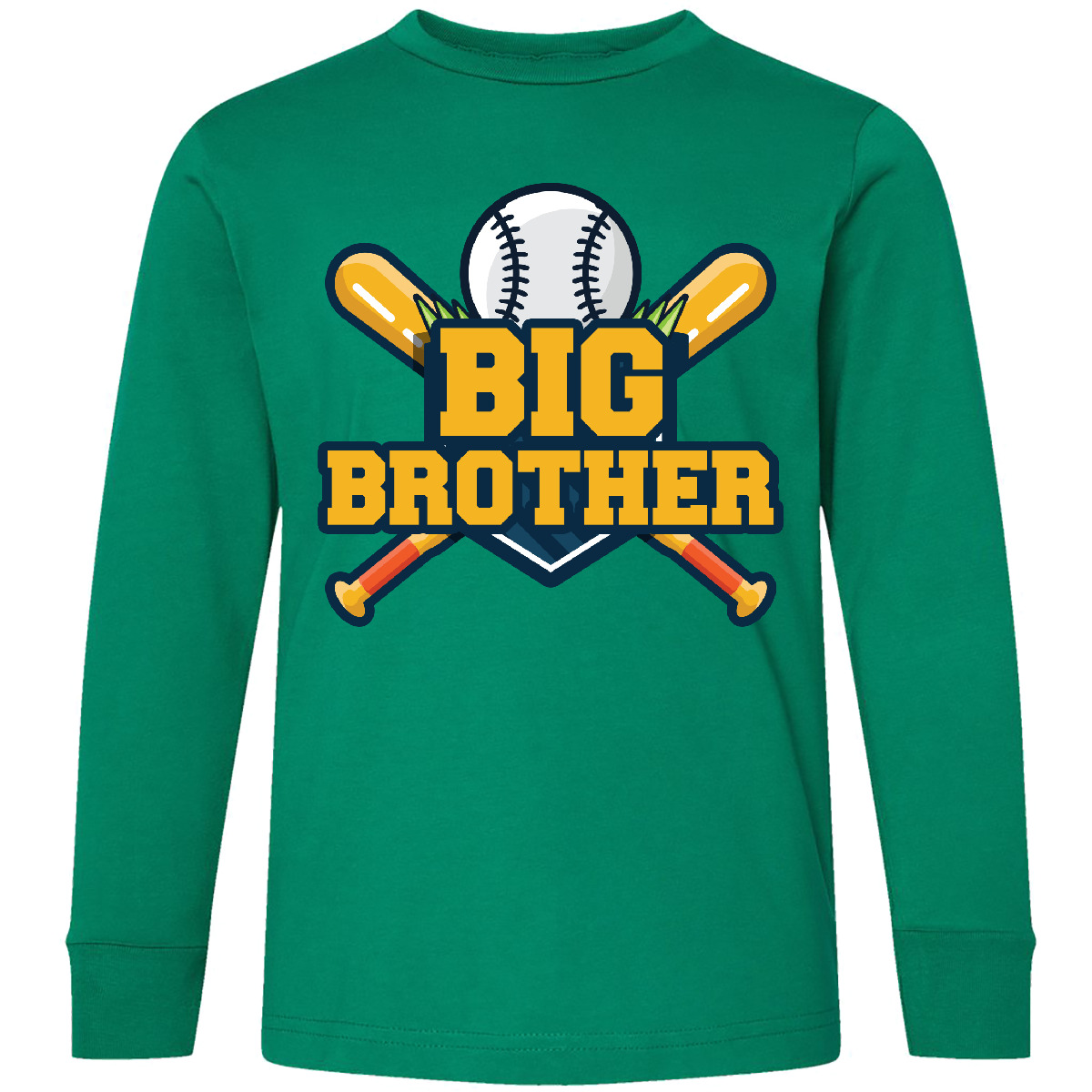 Inktastic Big Brother Baseball Youth Long Sleeve T-Shirt Bro Tee Kids Children - Picture 4 of 7