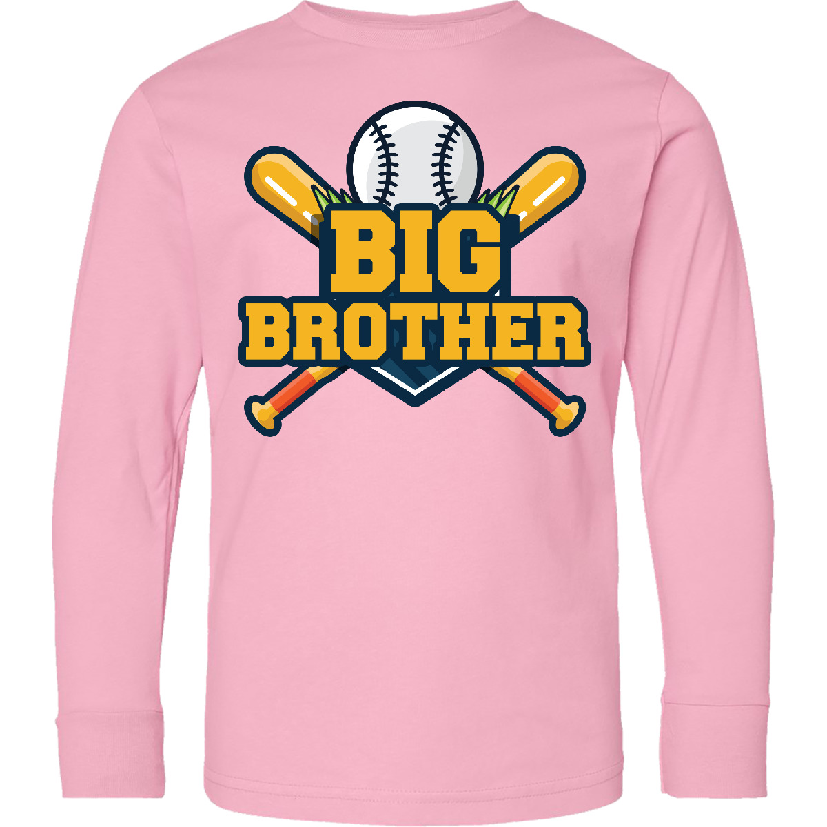 Inktastic Big Brother Baseball Youth Long Sleeve T-Shirt Bro Tee Kids Children - Picture 5 of 7