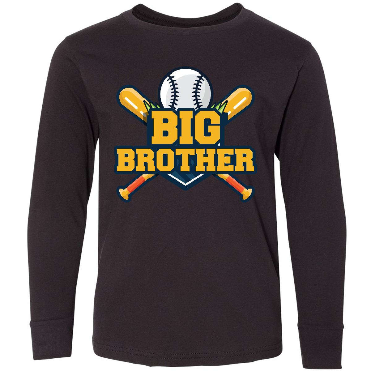 Inktastic Big Brother Baseball Youth Long Sleeve T-Shirt Bro Tee Kids Children - Picture 2 of 7
