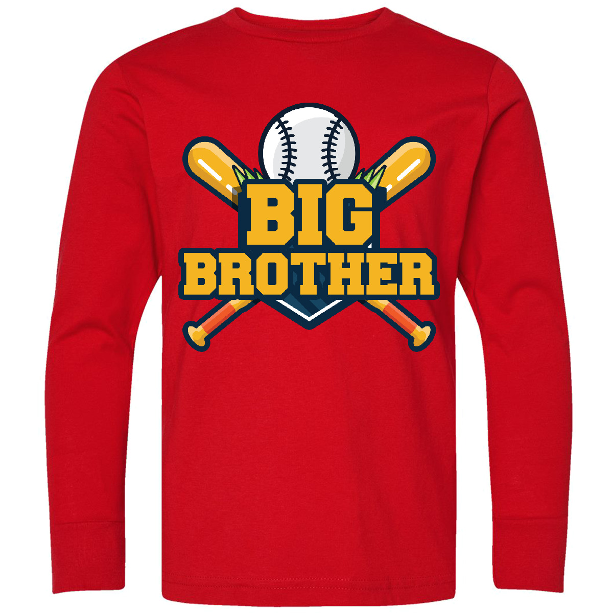 Inktastic Big Brother Baseball Youth Long Sleeve T-Shirt Bro Tee Kids Children - Picture 6 of 7