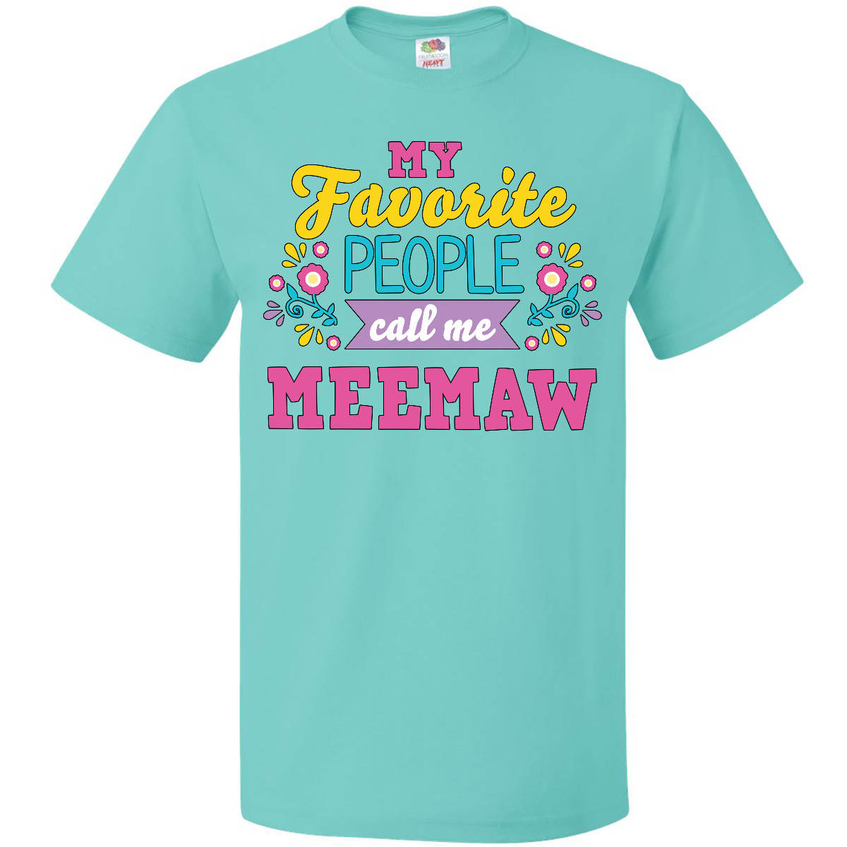 Inktastic My Favorite People Call Me Meemaw With Flowers T-Shirt Mothers Holiday - Bild 7 von 10