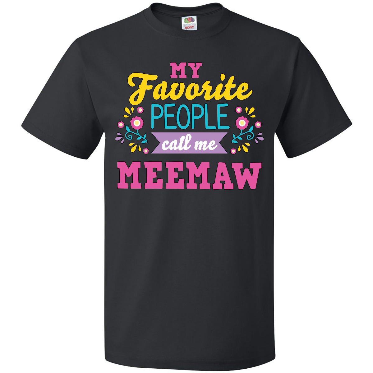 Inktastic My Favorite People Call Me Meemaw With Flowers T-Shirt Mothers Holiday - Bild 2 von 10