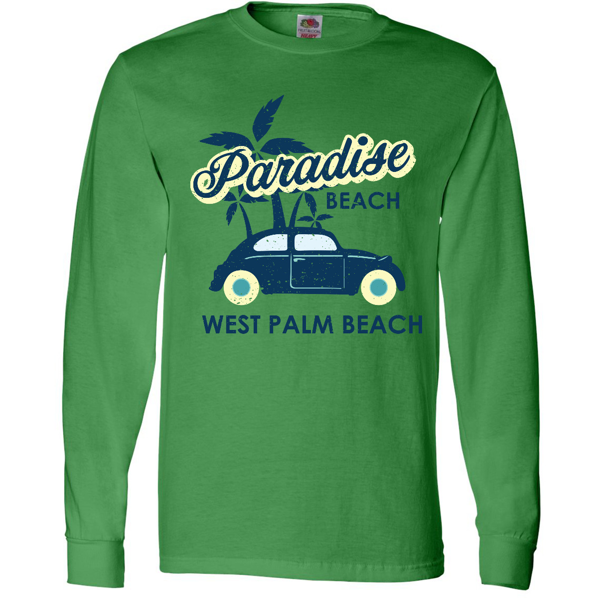 Inktastic Paradise Beach In West Palm Beach With Palm Trees Long Sleeve T-Shirt - Picture 4 of 6