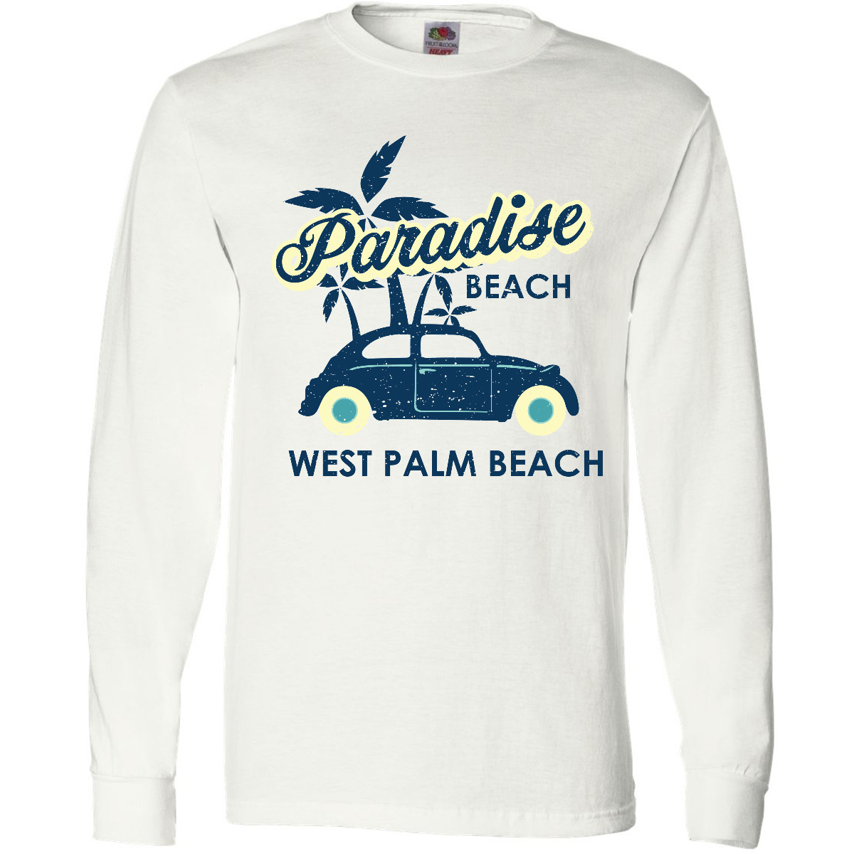 Inktastic Paradise Beach In West Palm Beach With Palm Trees Long Sleeve T-Shirt - Picture 6 of 6