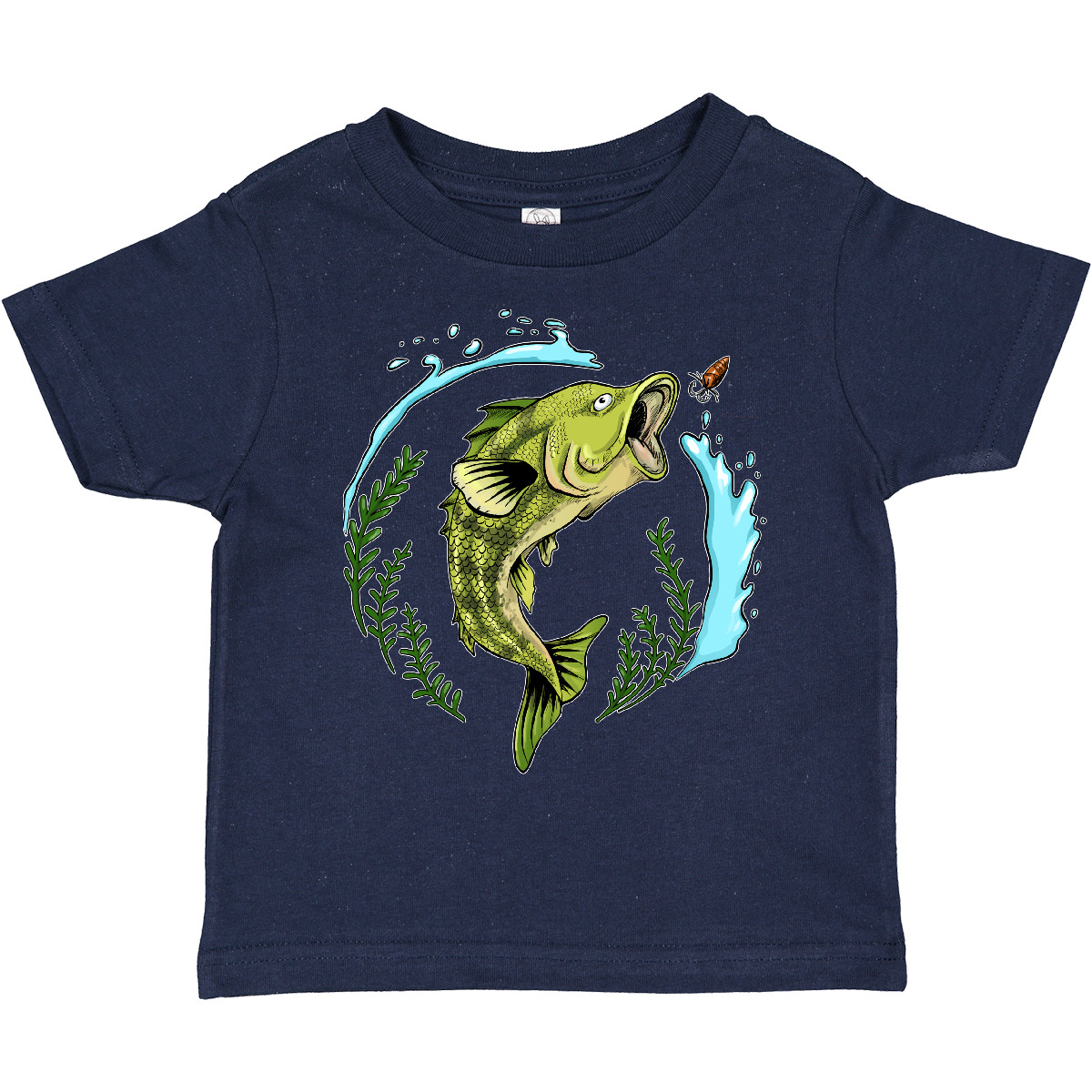 Inktastic Leaping Bass Fish- Fishing Illustration Toddler T-Shirt Tackle Water - Picture 10 of 13