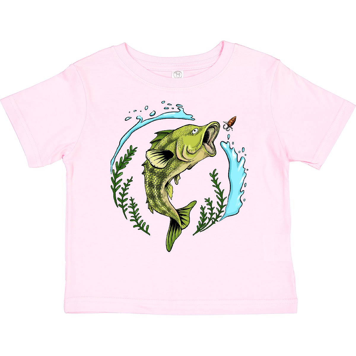 Inktastic Leaping Bass Fish- Fishing Illustration Toddler T-Shirt Tackle Water - Picture 11 of 13