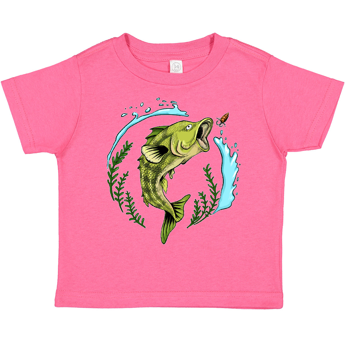 Inktastic Leaping Bass Fish- Fishing Illustration Toddler T-Shirt Tackle Water - Picture 7 of 13