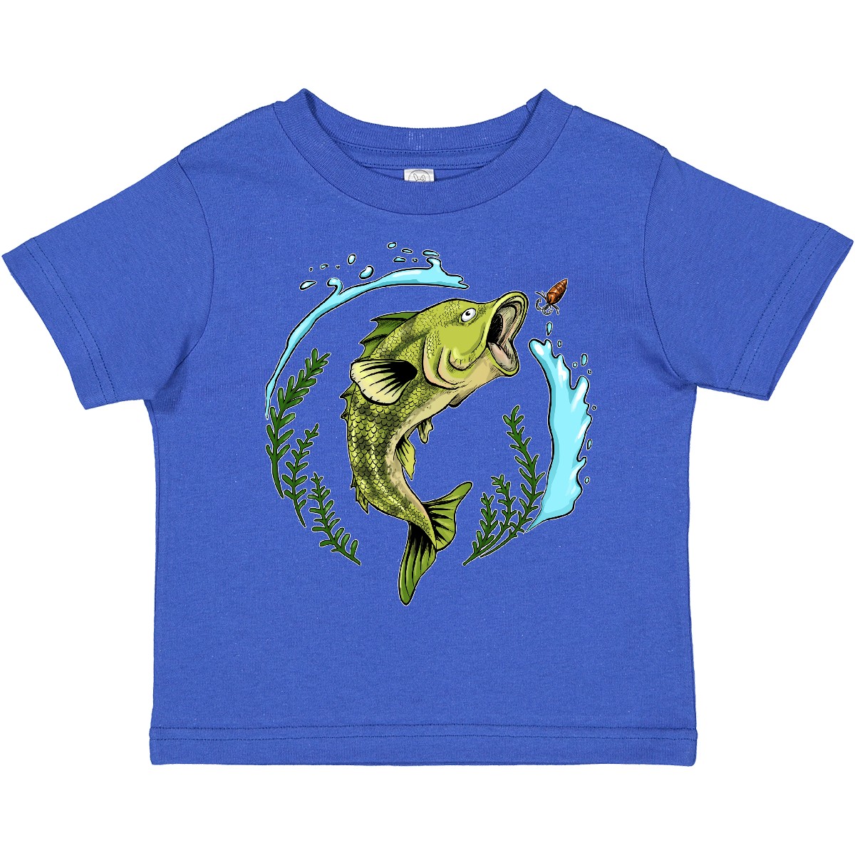 Inktastic Leaping Bass Fish- Fishing Illustration Toddler T-Shirt Tackle Water - Picture 12 of 13