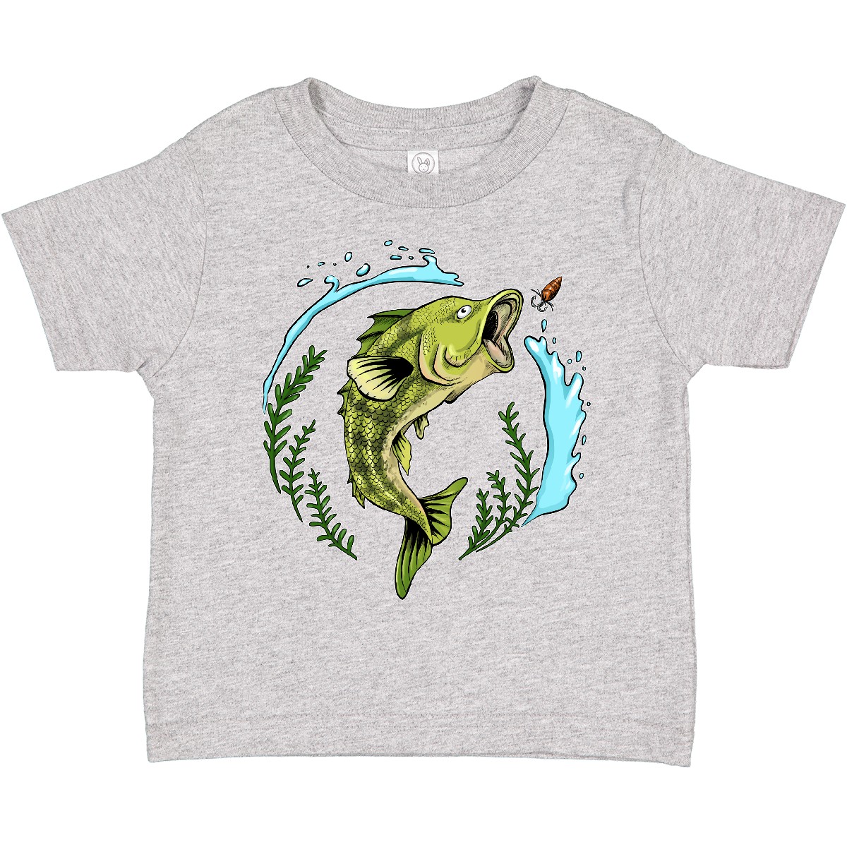 Inktastic Leaping Bass Fish- Fishing Illustration Toddler T-Shirt Tackle Water - Picture 4 of 13
