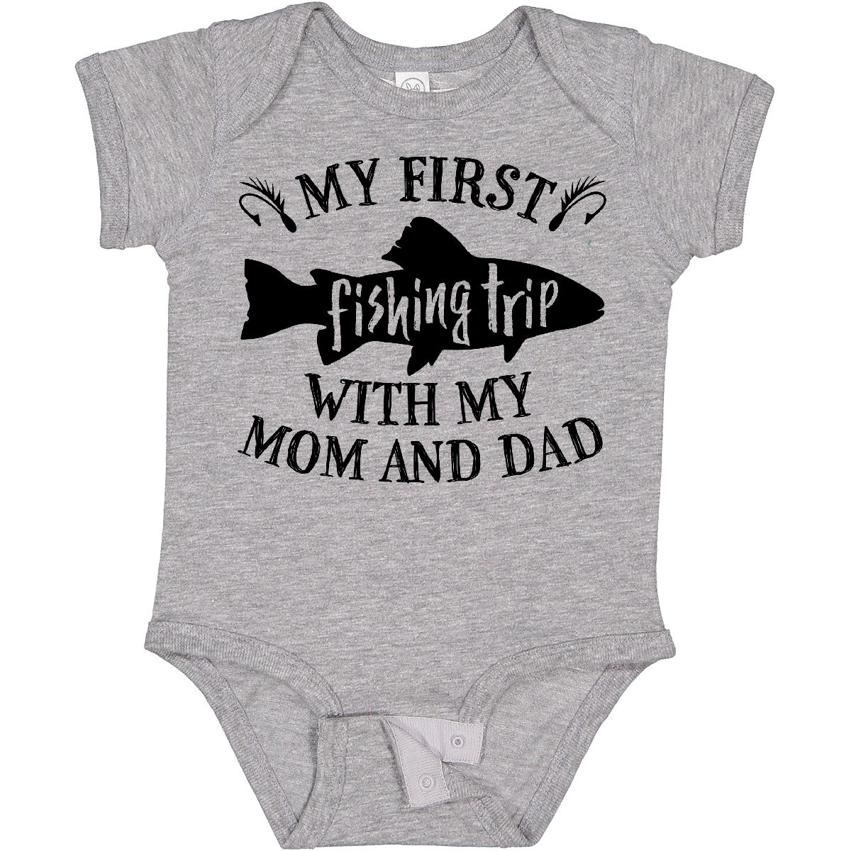 Inktastic My First Fishing Trip With My Mom And Dad Baby Bodysuit Kids  Mommy Kid