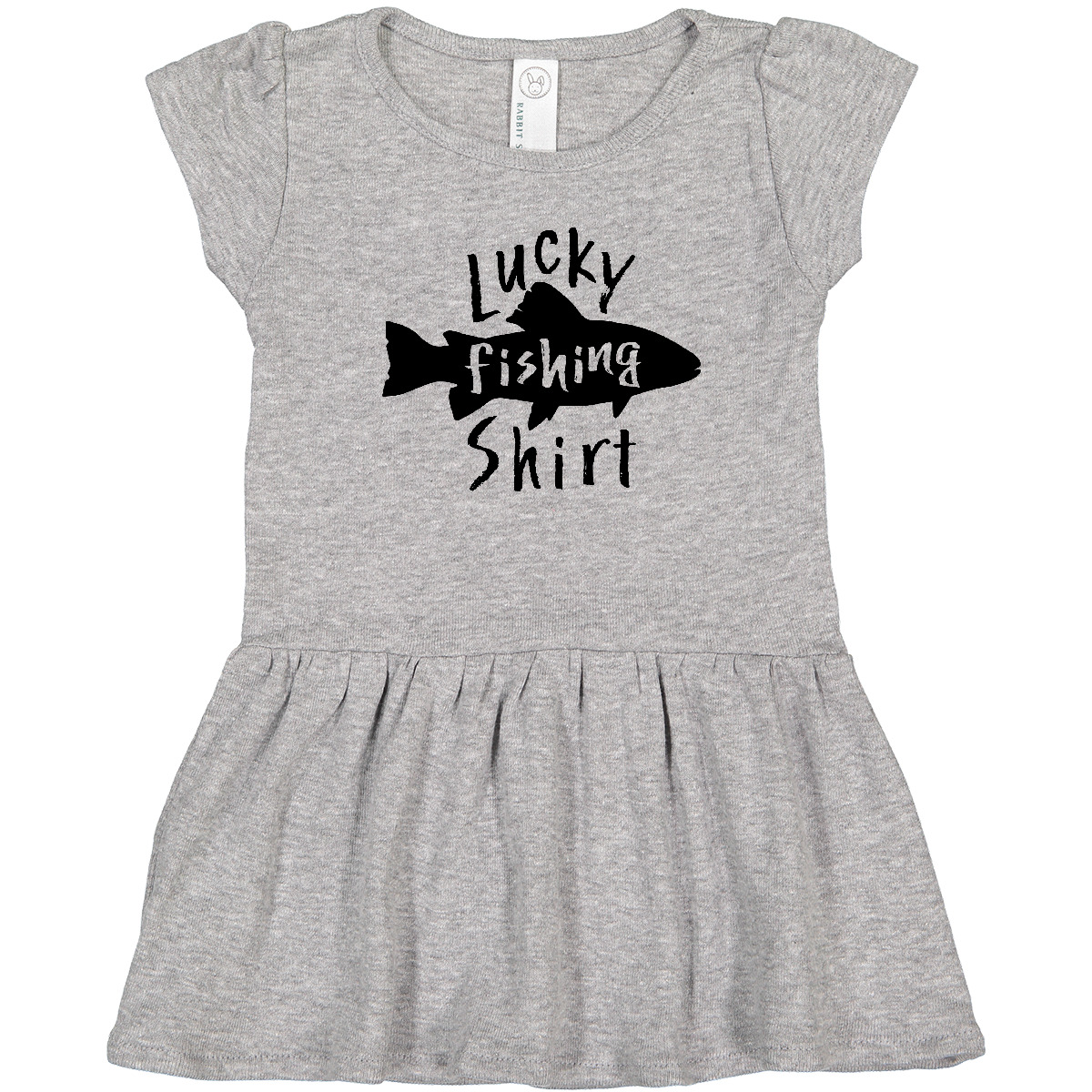 Inktastic Lucky Fishing Shirt- Fish Toddler Dress Favorite Activity Weekend Lake - Picture 2 of 3