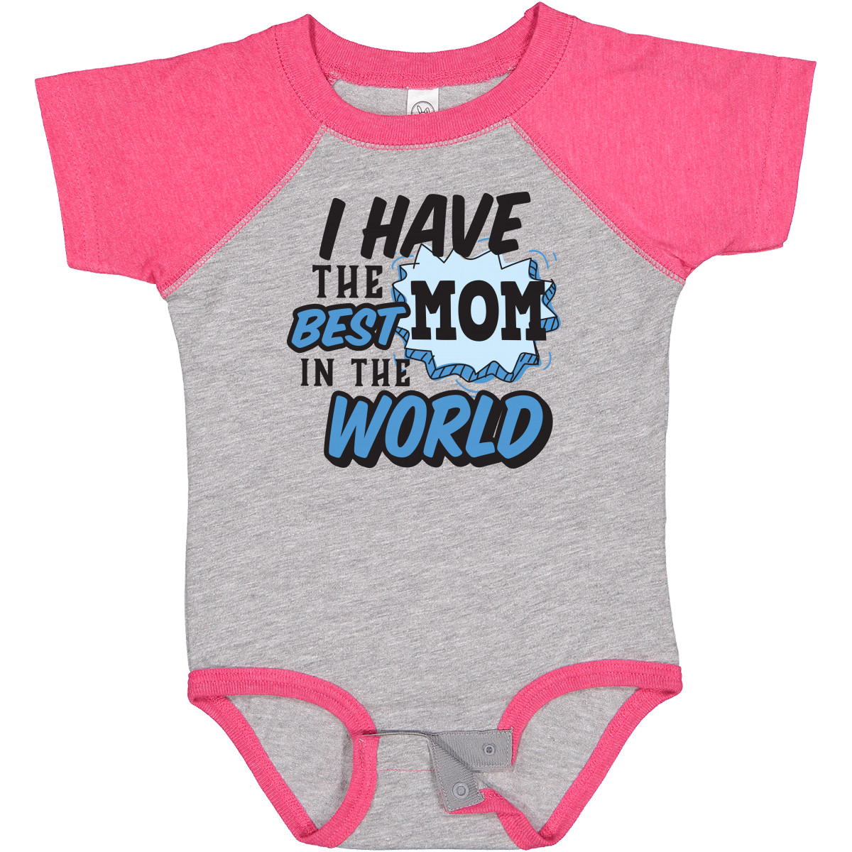 Inktastic I Have The Best Mom In The World With Speech Bubble Baby Bodysuit Kids - Picture 5 of 11