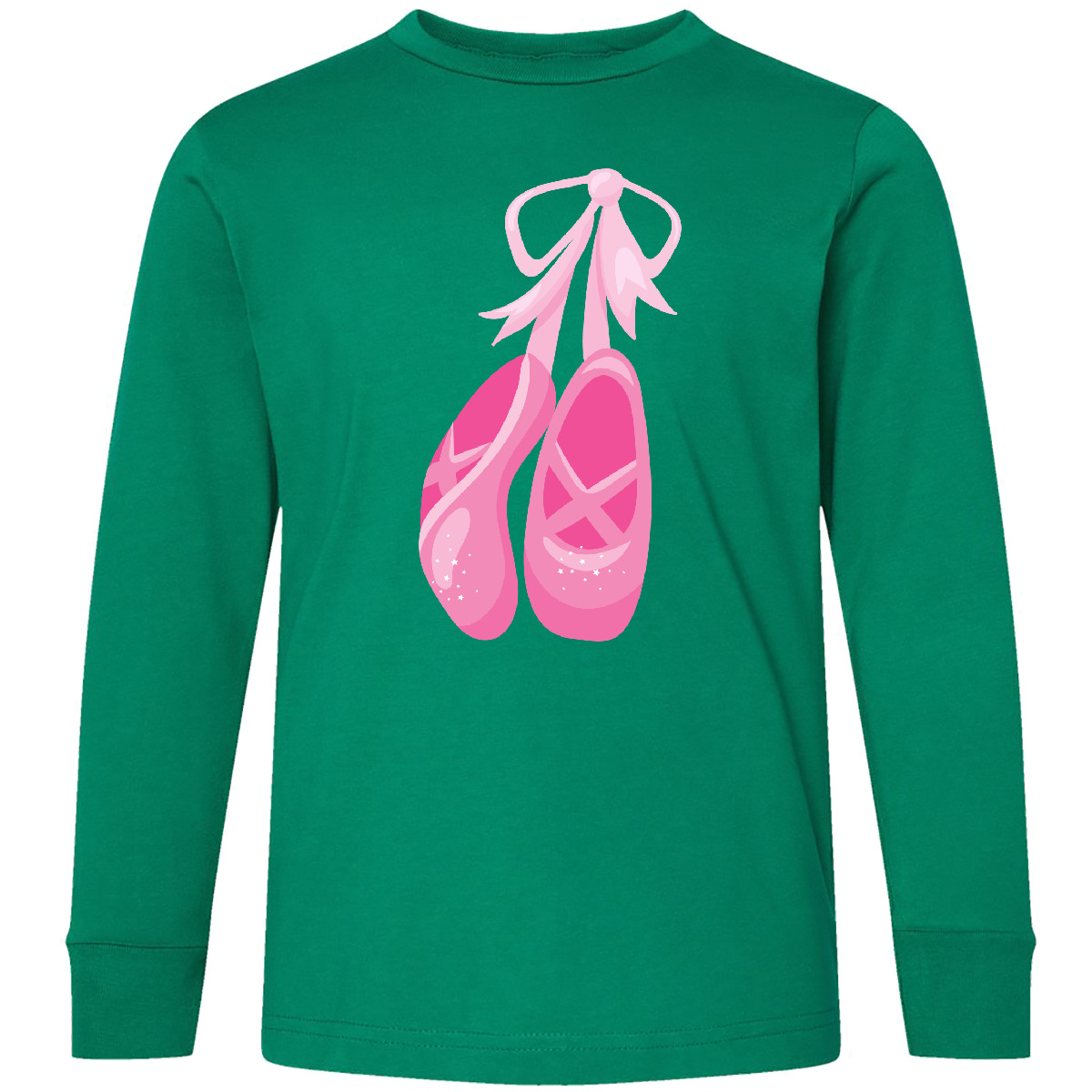 Inktastic Ballet Shoes, Ballet Slippers, Ballet Dance, Youth Long Sleeve T-Shirt - Picture 4 of 7