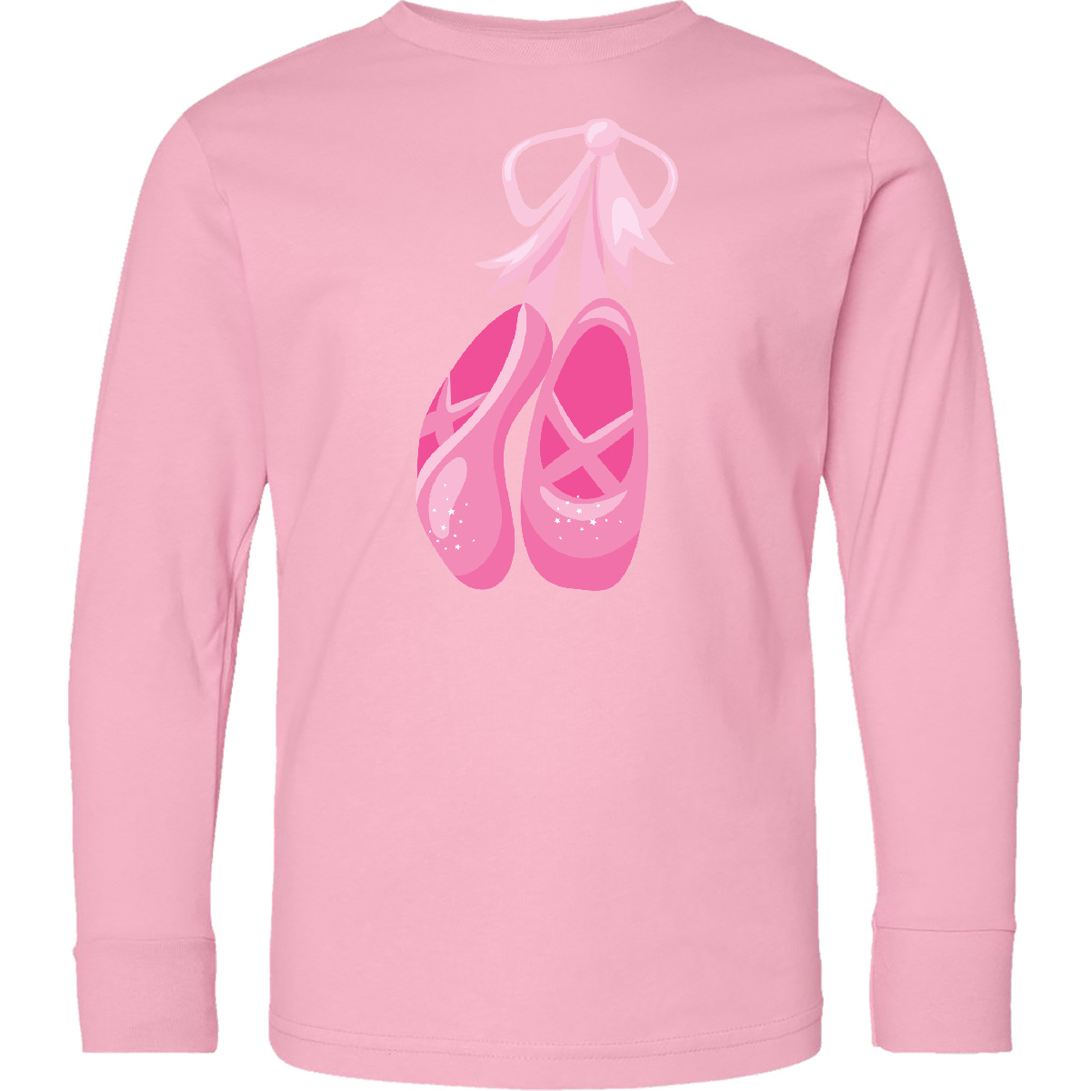 Inktastic Ballet Shoes, Ballet Slippers, Ballet Dance, Youth Long Sleeve T-Shirt - Picture 5 of 7