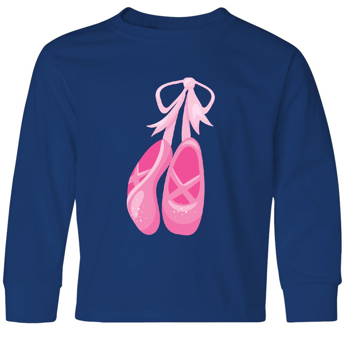 Inktastic Ballet Shoes, Ballet Slippers, Ballet Dance, Youth Long Sleeve T-Shirt - Picture 7 of 7