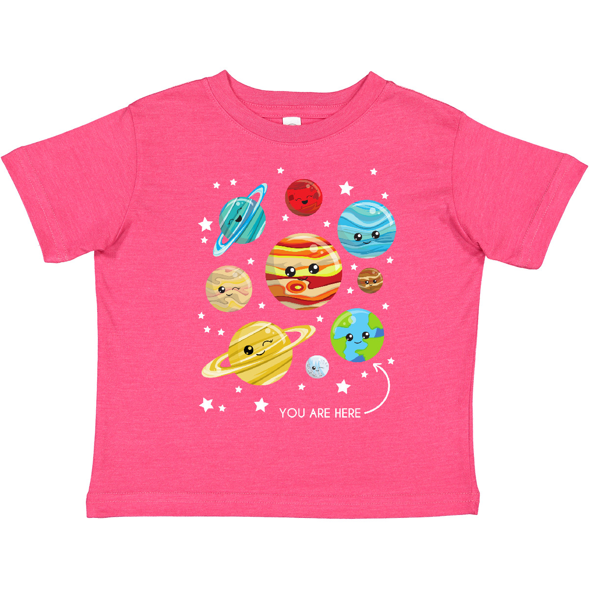 Inktastic Cute Planets, Kawaii Planets, Space, Cosmos, Stars Toddler T-Shirt Red - Picture 24 of 26