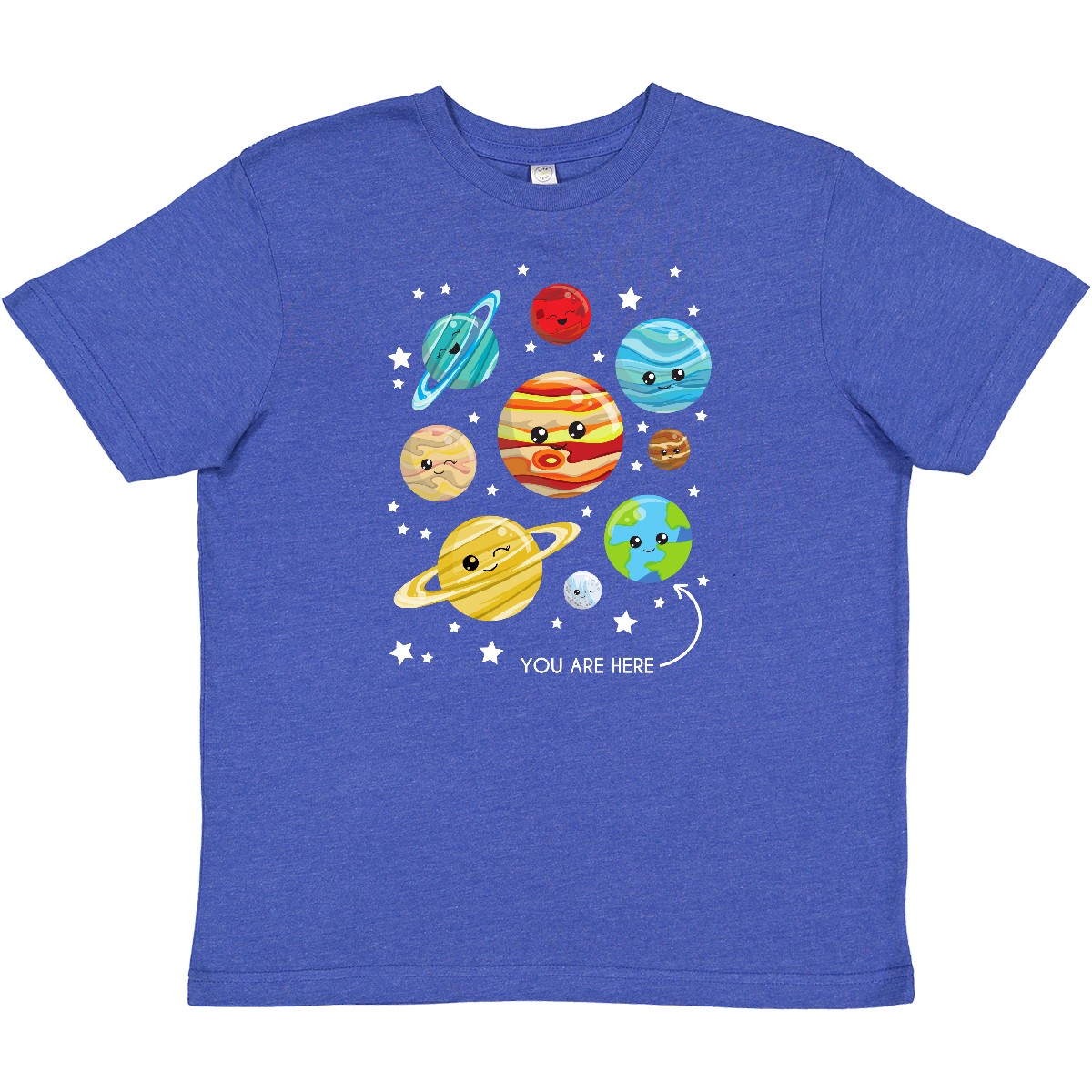 Inktastic Cute Planets, Kawaii Planets, Space, Cosmos, Stars Youth T-Shirt Solar - Picture 11 of 11