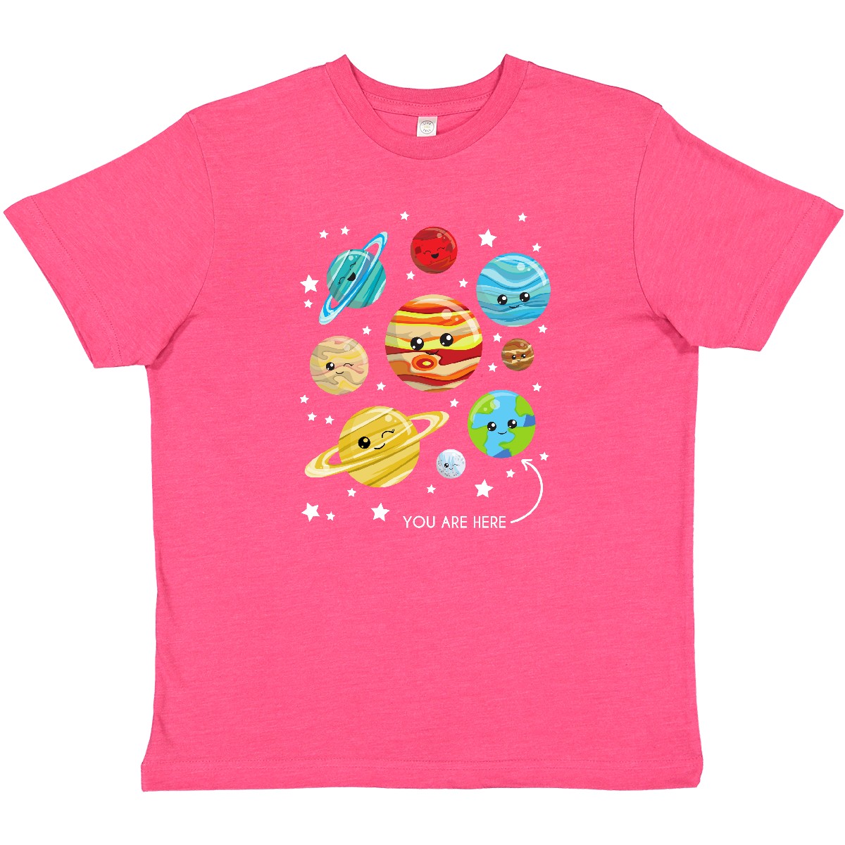 Inktastic Cute Planets, Kawaii Planets, Space, Cosmos, Stars Youth T-Shirt Solar - Picture 10 of 11