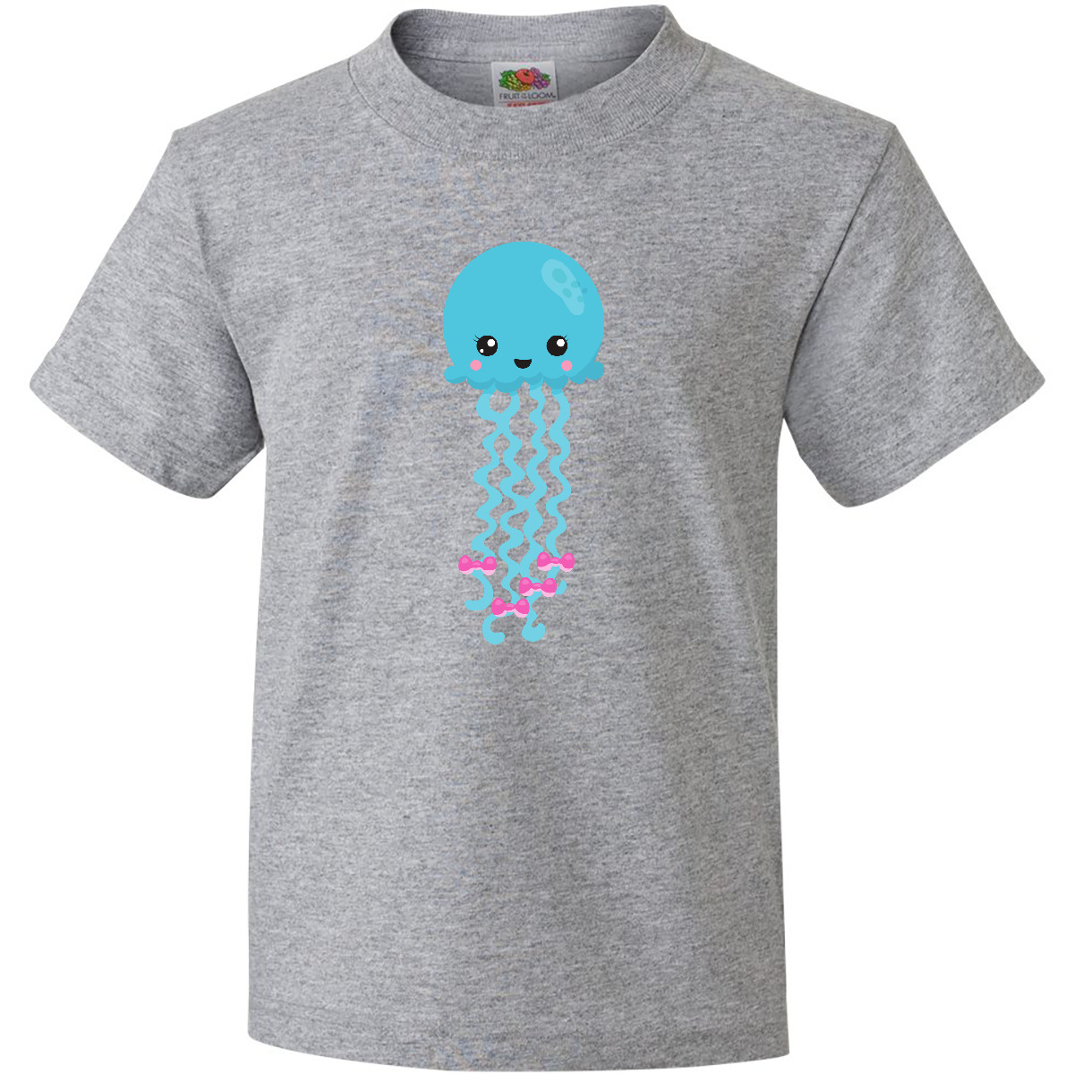 Inktastic Cute Jellyfish, Little Jellyfish, Blue Jellyfish Youth T-Shirt Animals - Picture 4 of 11
