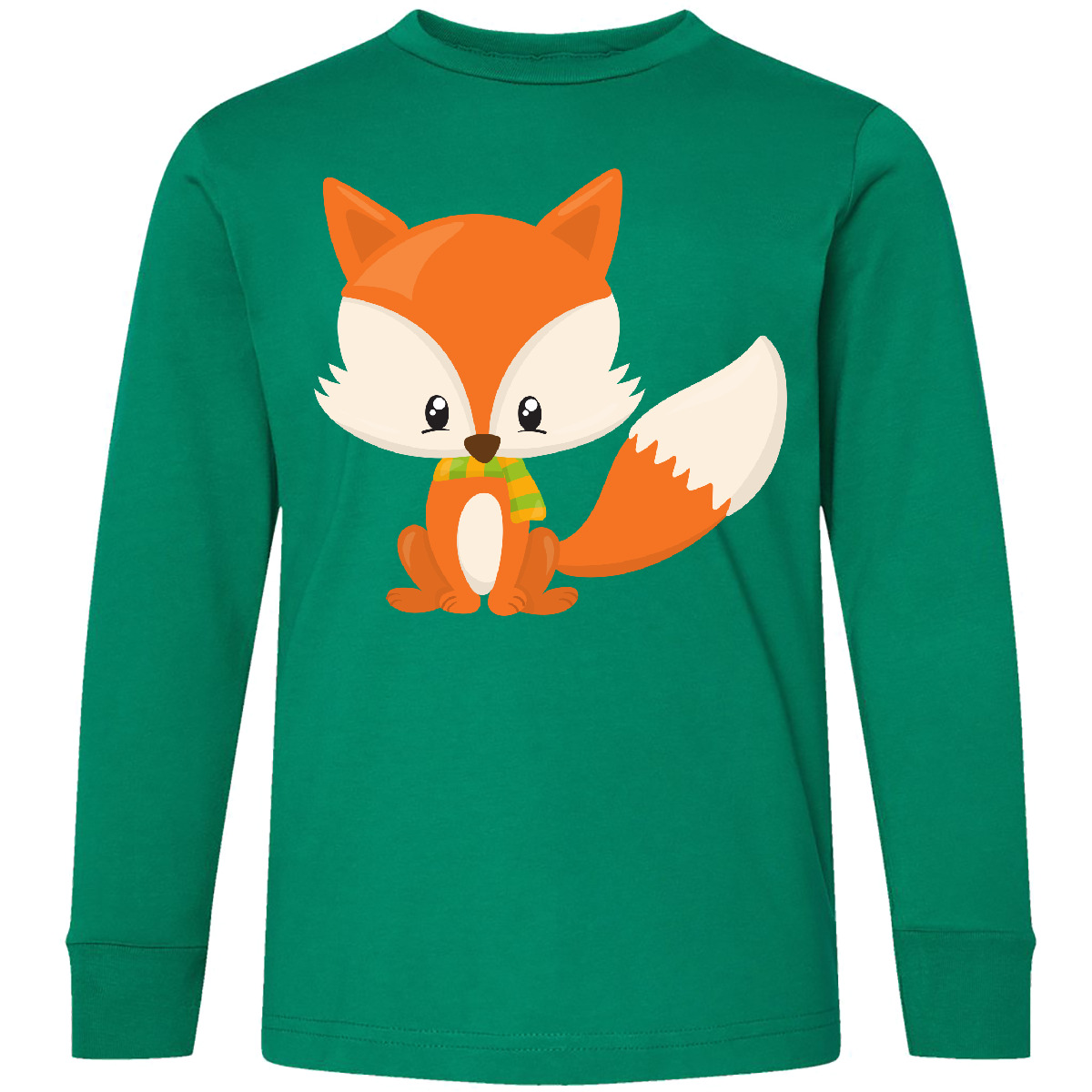Inktastic Cute Fox, Little Fox, Baby Fox, Fox With Youth Long Sleeve T-Shirt Tee - Picture 4 of 6