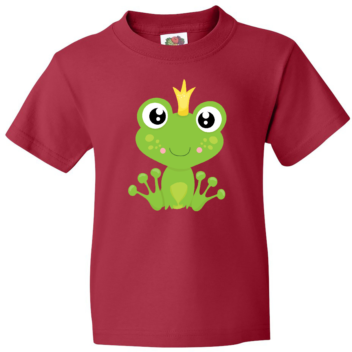 Inktastic Cute Frog, Green Frog, Frog Prince, Crown Youth T-Shirt Little Animals - Picture 9 of 12
