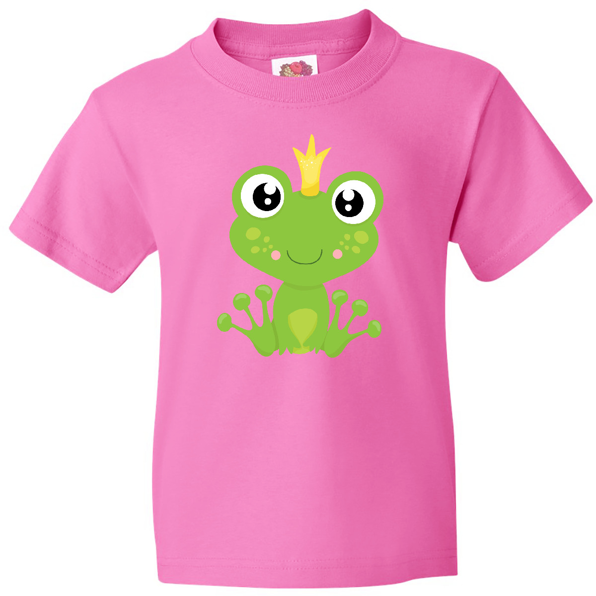 Inktastic Cute Frog, Green Frog, Frog Prince, Crown Youth T-Shirt Little Animals - Picture 2 of 12