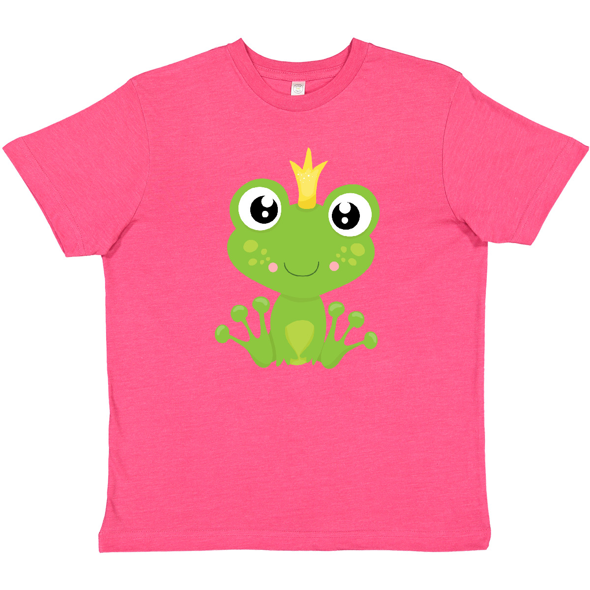 Inktastic Cute Frog, Green Frog, Frog Prince, Crown Youth T-Shirt Little Animals - Picture 11 of 12