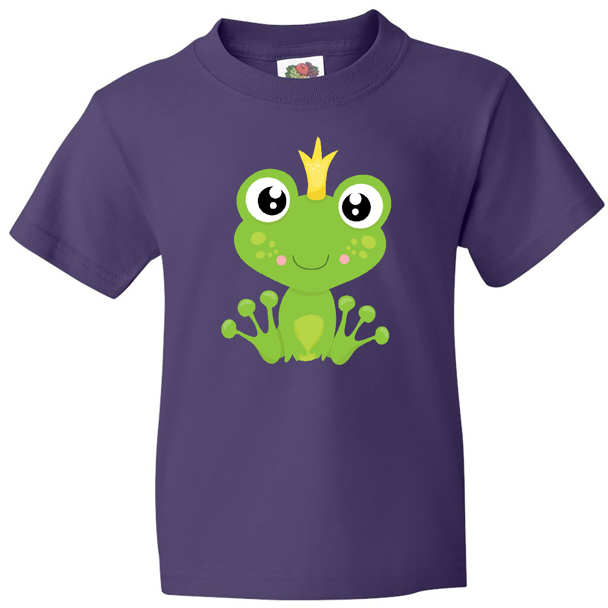 Inktastic Cute Frog, Green Frog, Frog Prince, Crown Youth T-Shirt Little Animals - Picture 8 of 12