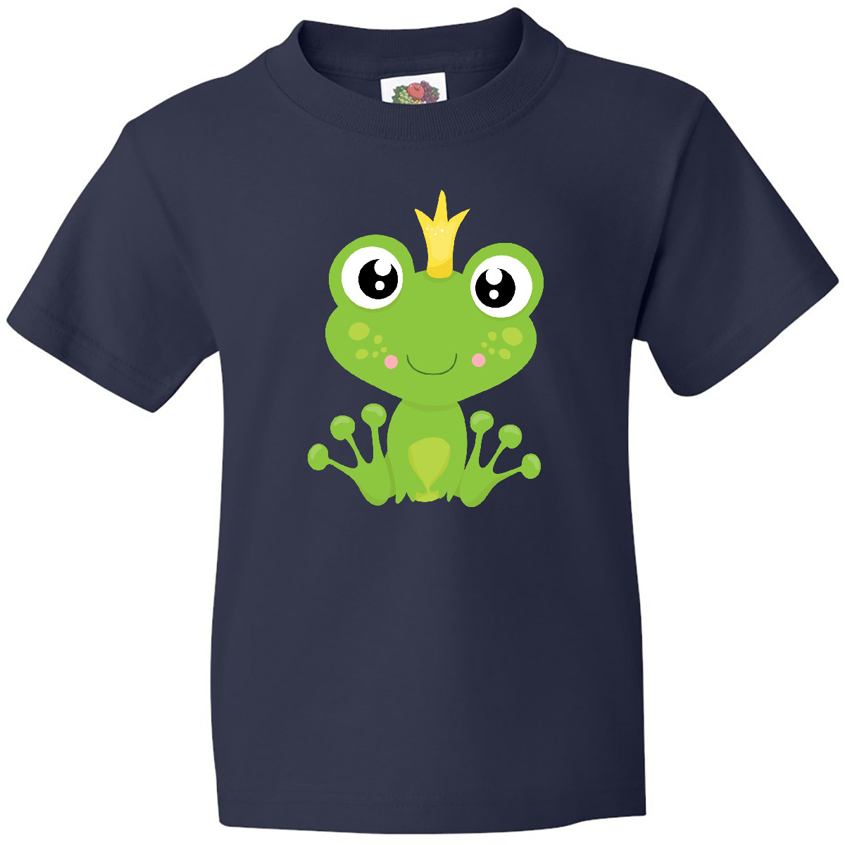 Inktastic Cute Frog, Green Frog, Frog Prince, Crown Youth T-Shirt Little Animals - Picture 5 of 12