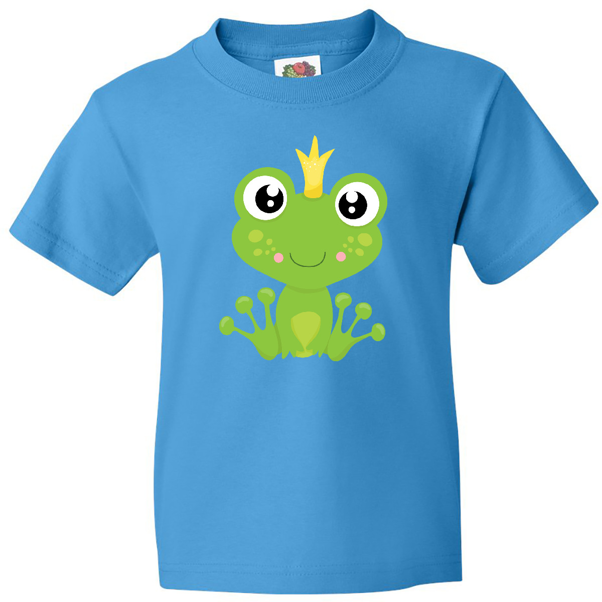 Inktastic Cute Frog, Green Frog, Frog Prince, Crown Youth T-Shirt Little Animals - Picture 7 of 12