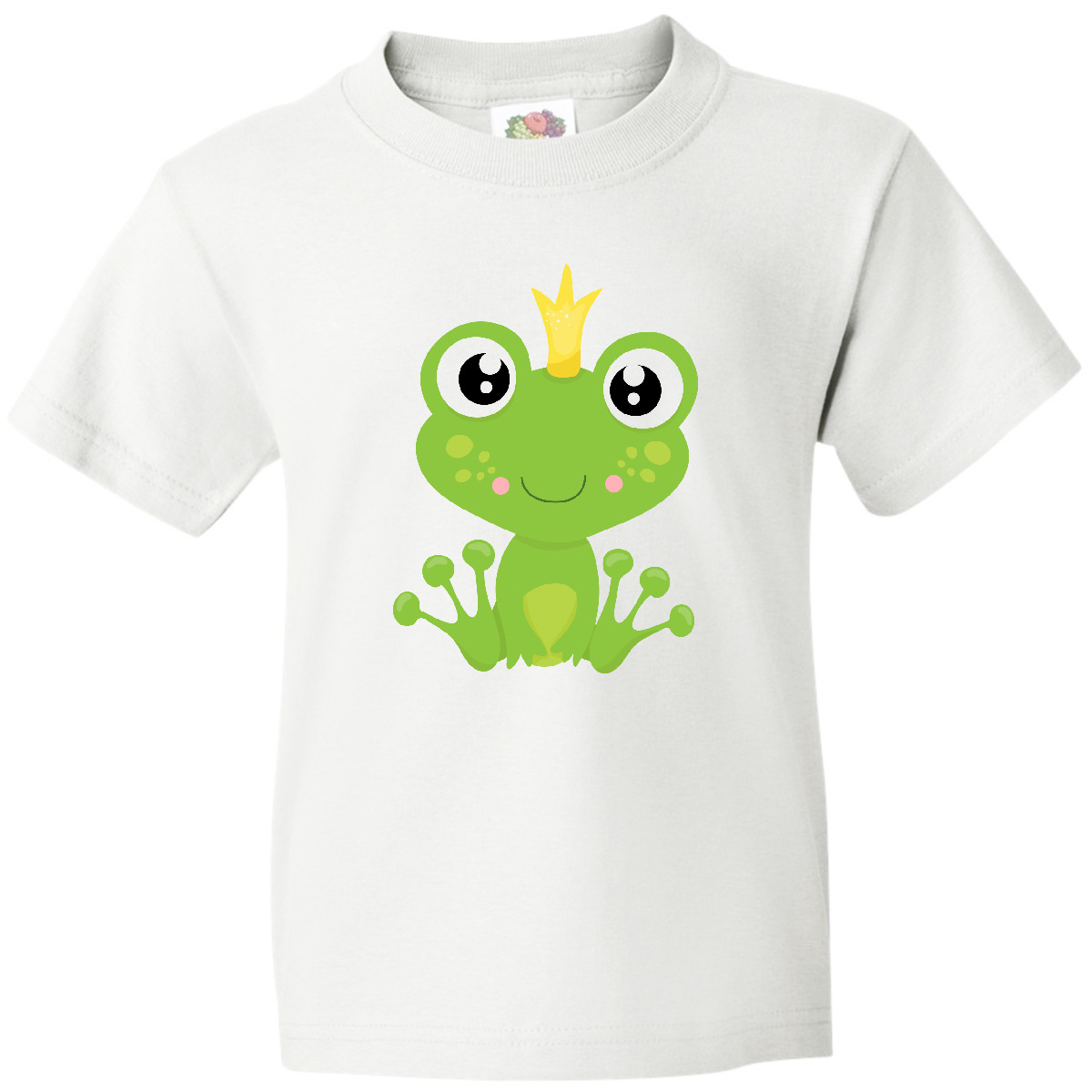 Inktastic Cute Frog, Green Frog, Frog Prince, Crown Youth T-Shirt Little Animals - Picture 12 of 12