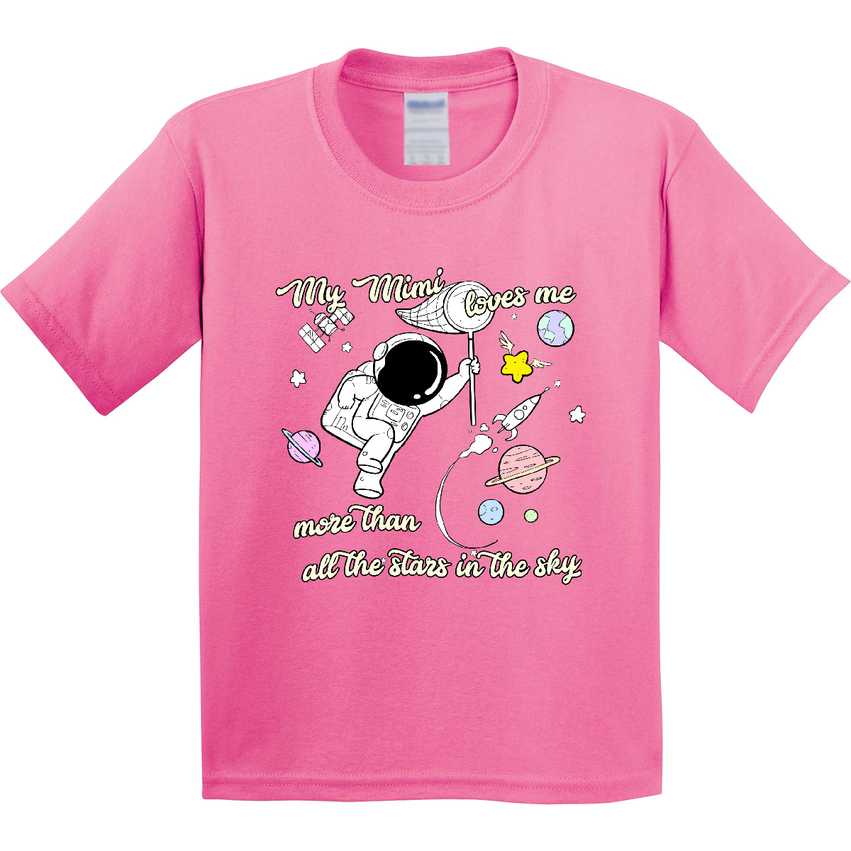 Inktastic My Mimi Loves Me Youth T-Shirt Astronaut Stars In The Sky Grandchild - Picture 2 of 12