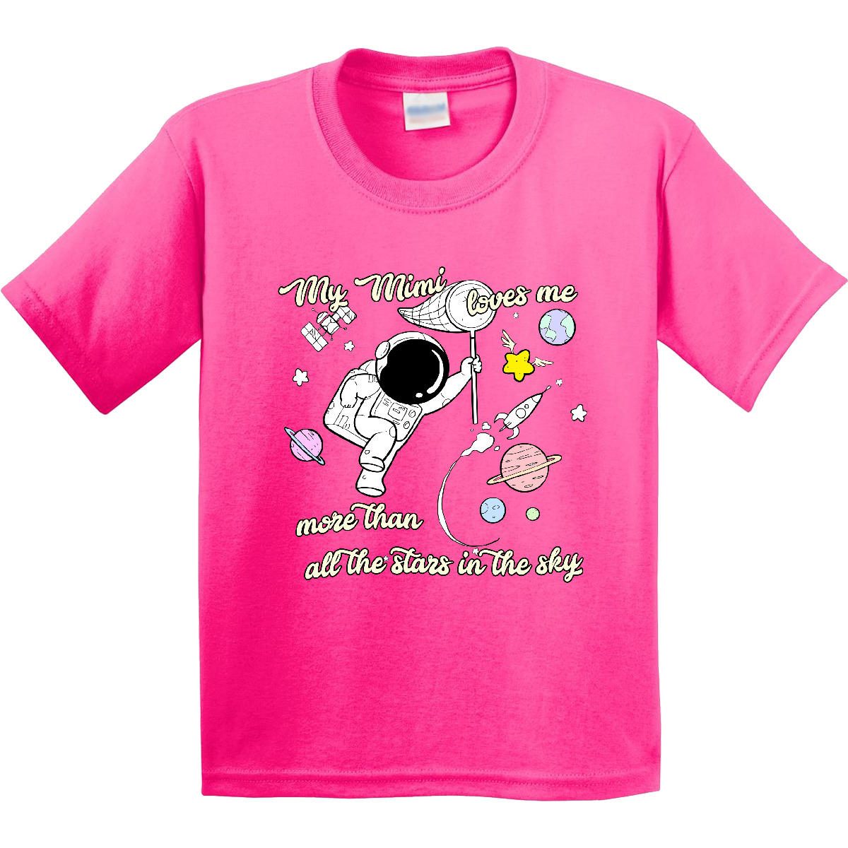 Inktastic My Mimi Loves Me Youth T-Shirt Astronaut Stars In The Sky Grandchild - Picture 7 of 12
