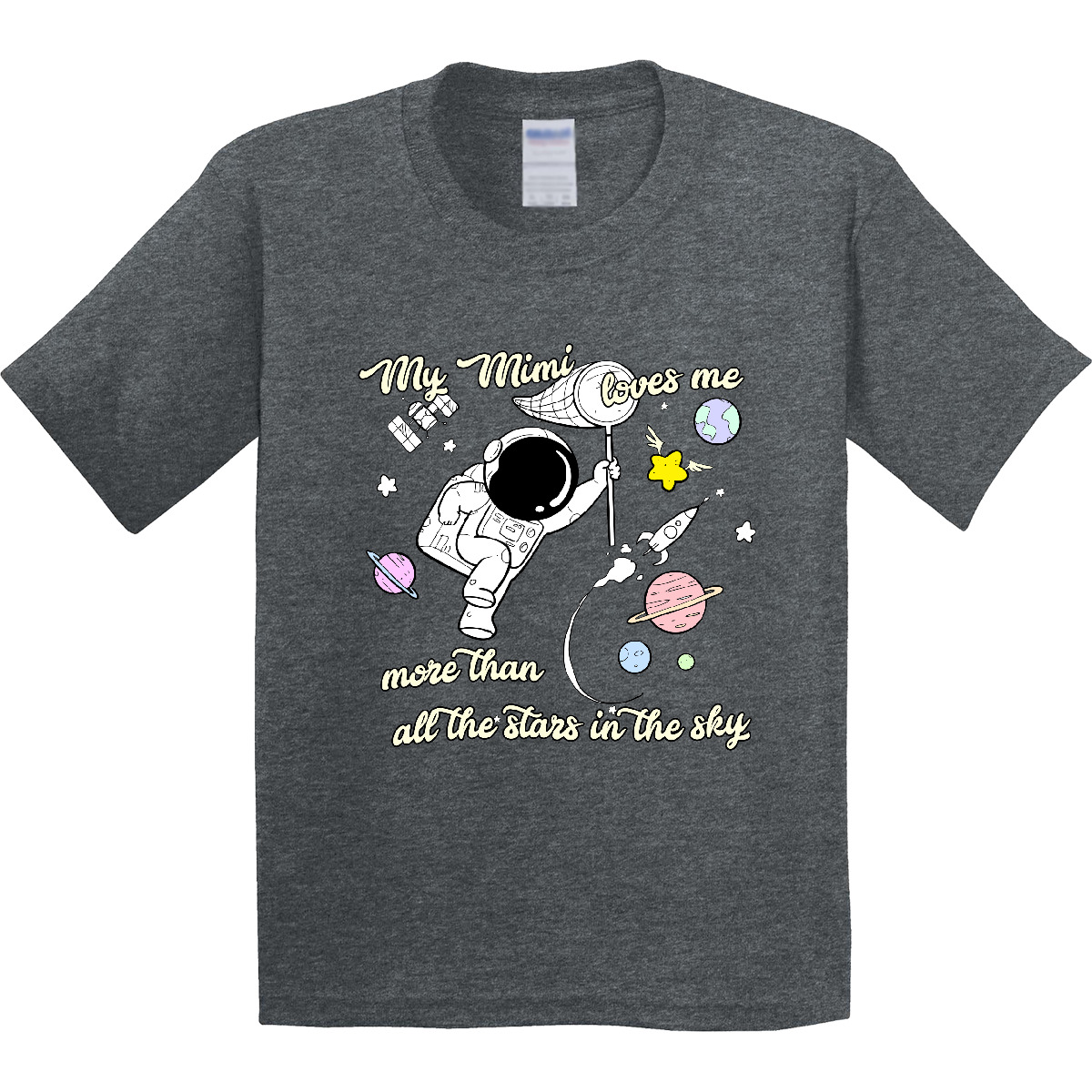 Inktastic My Mimi Loves Me Youth T-Shirt Astronaut Stars In The Sky Grandchild - Picture 9 of 12