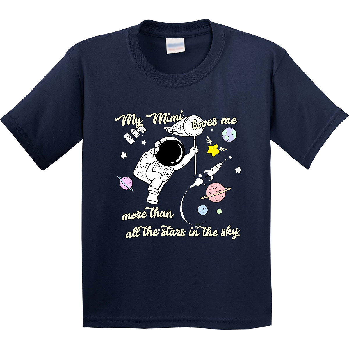 Inktastic My Mimi Loves Me Youth T-Shirt Astronaut Stars In The Sky Grandchild - Picture 6 of 12