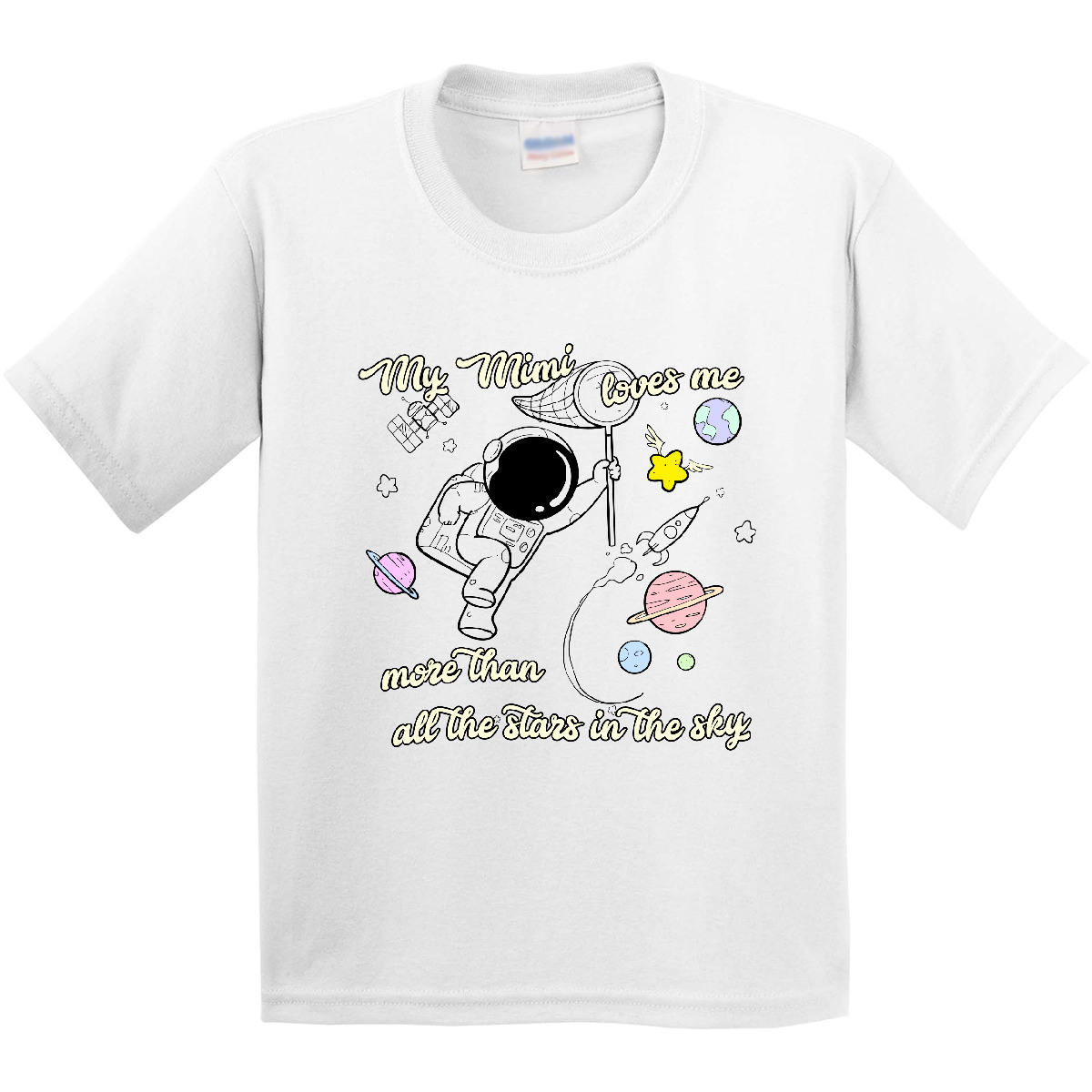 Inktastic My Mimi Loves Me Youth T-Shirt Astronaut Stars In The Sky Grandchild - Picture 12 of 12