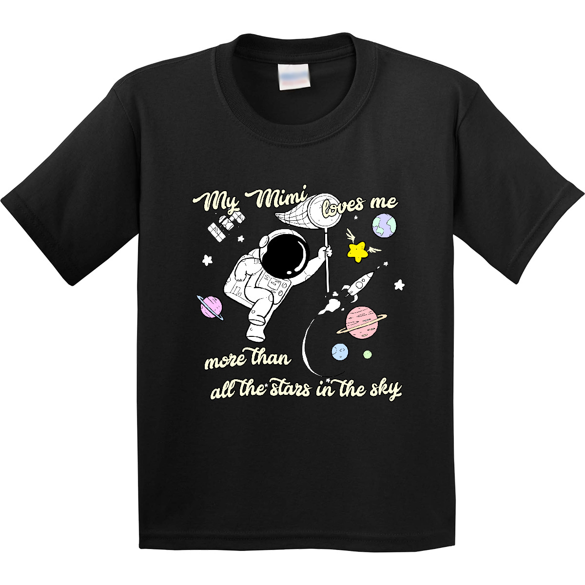 Inktastic My Mimi Loves Me Youth T-Shirt Astronaut Stars In The Sky Grandchild - Picture 3 of 12