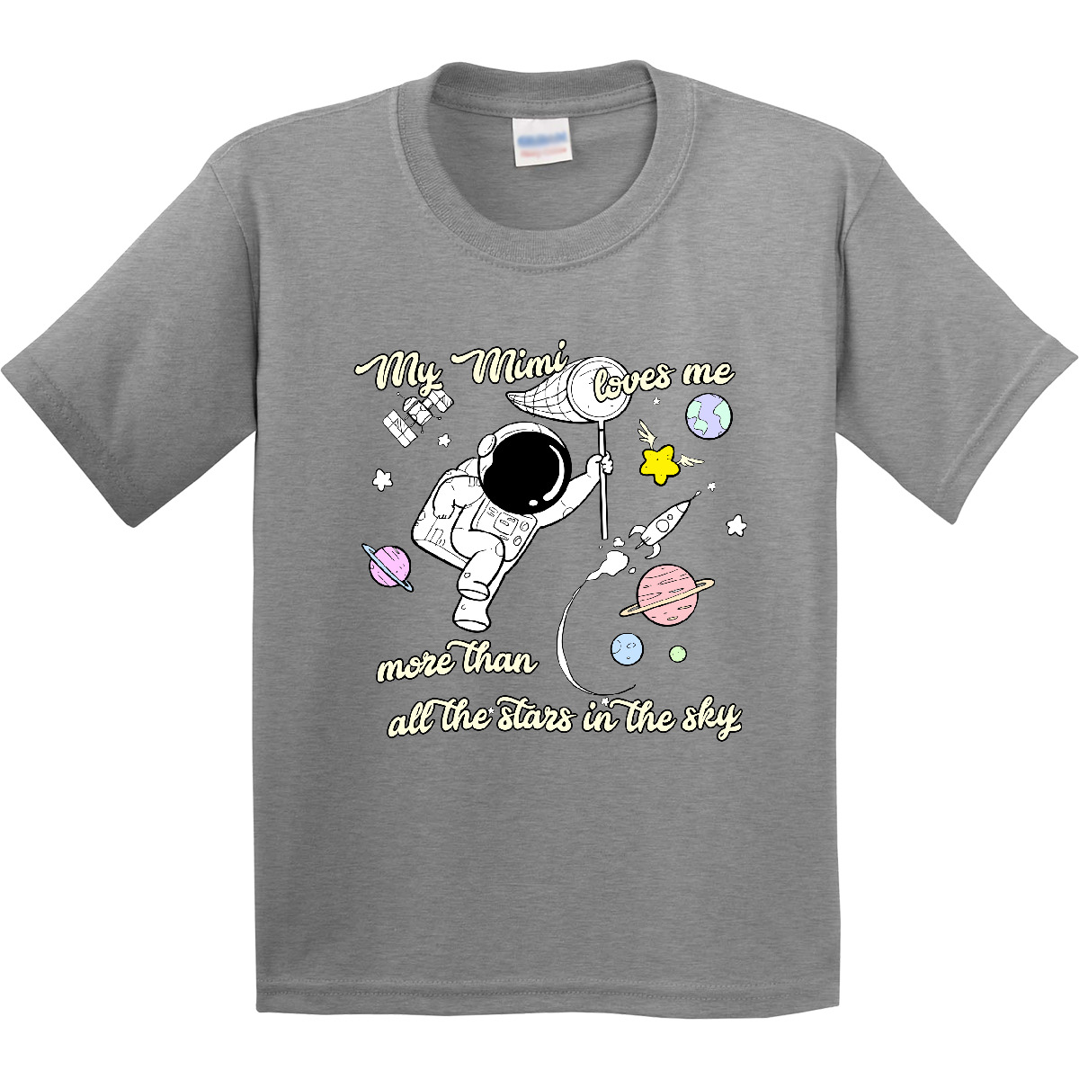 Inktastic My Mimi Loves Me Youth T-Shirt Astronaut Stars In The Sky Grandchild - Picture 4 of 12