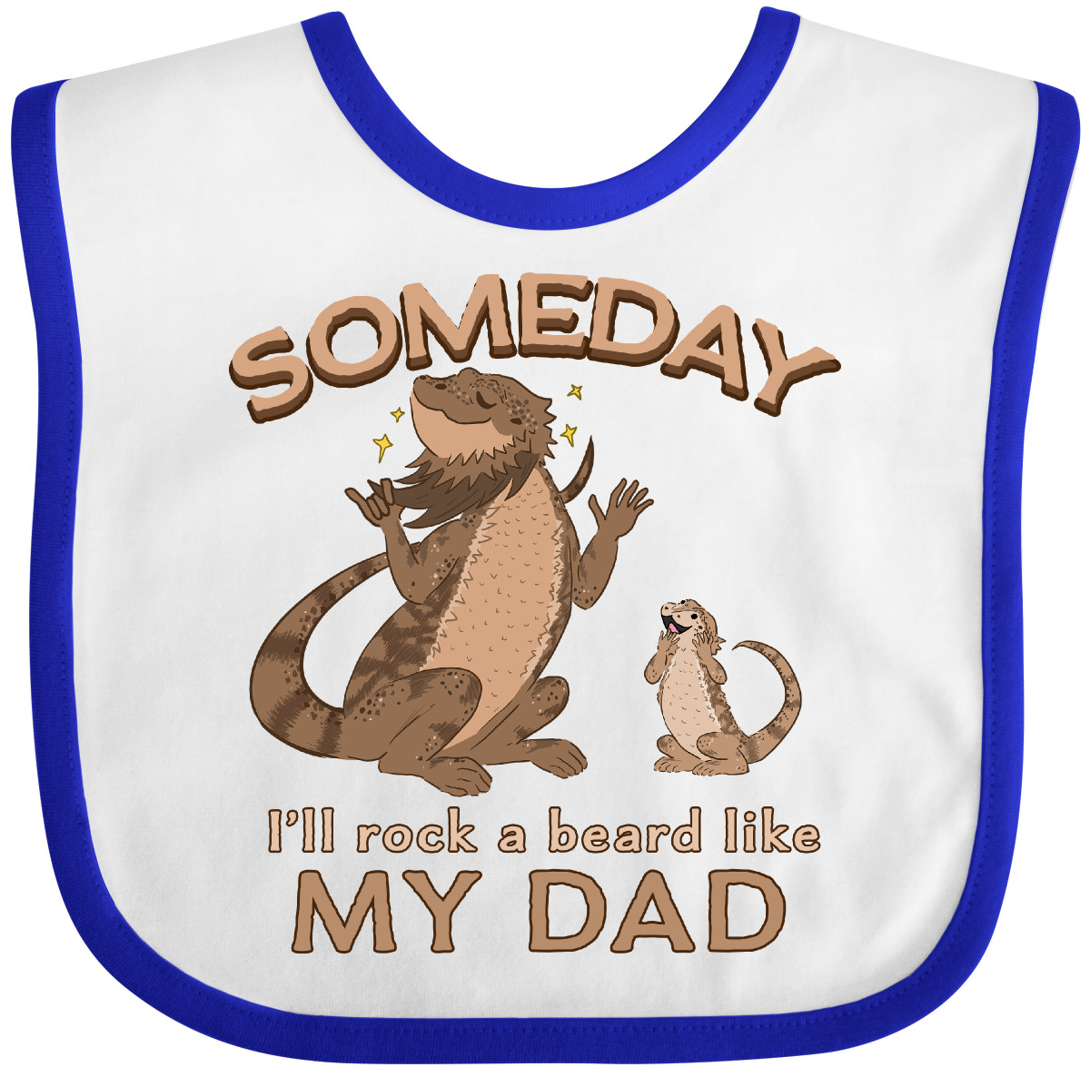 Inktastic Someday I'll Rock A Beard Like My Dad-Bearded Dragons Baby Bib Bearded - Picture 10 of 10